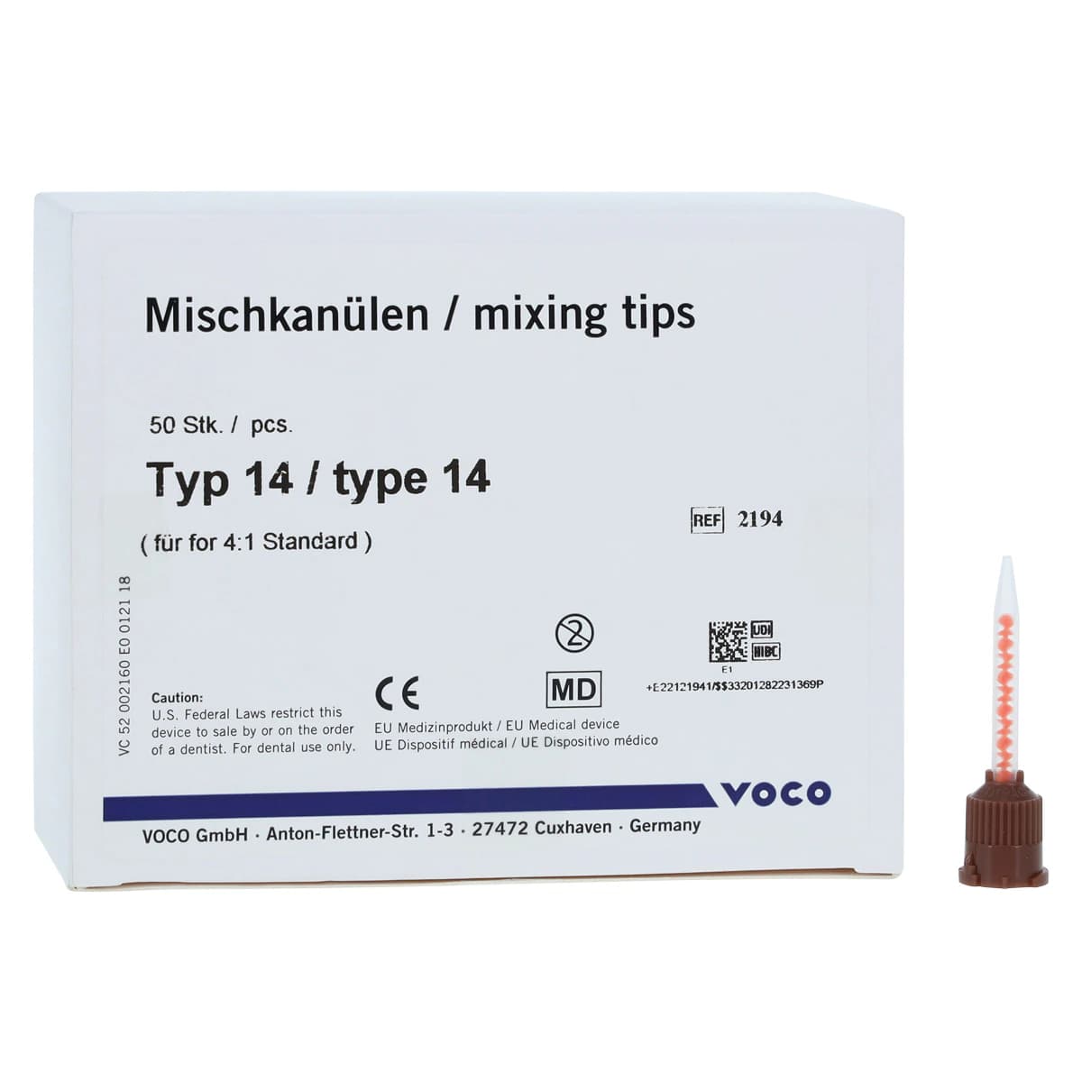 VOCO Mixing Tips Type 14, Brown/Orange, for Bifix SE, 50/Pkg thumbnail 2