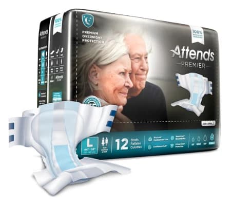 Attends Incontinence Brief, Unisex, Large, Heavy Absorbency, White, 24 per Pack, 3 Packs per Case - Briefs Attends Large - Image 1