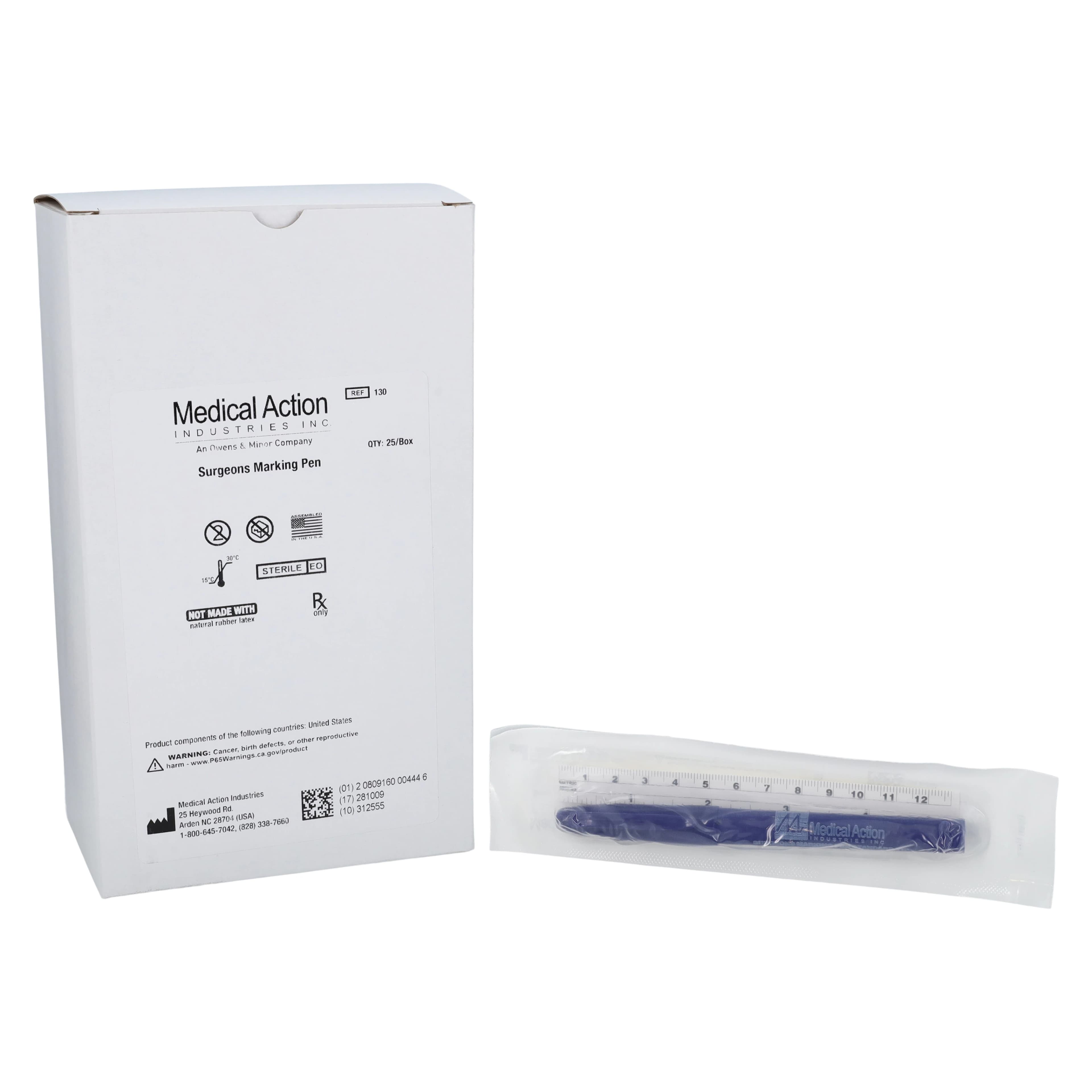 Medical Action Industries Skin Marking Pen, Standard Point Tip, Purple, Sterile, 01KG3QD8S3HH2TT5RB1GFB7B0P thumbnail 2