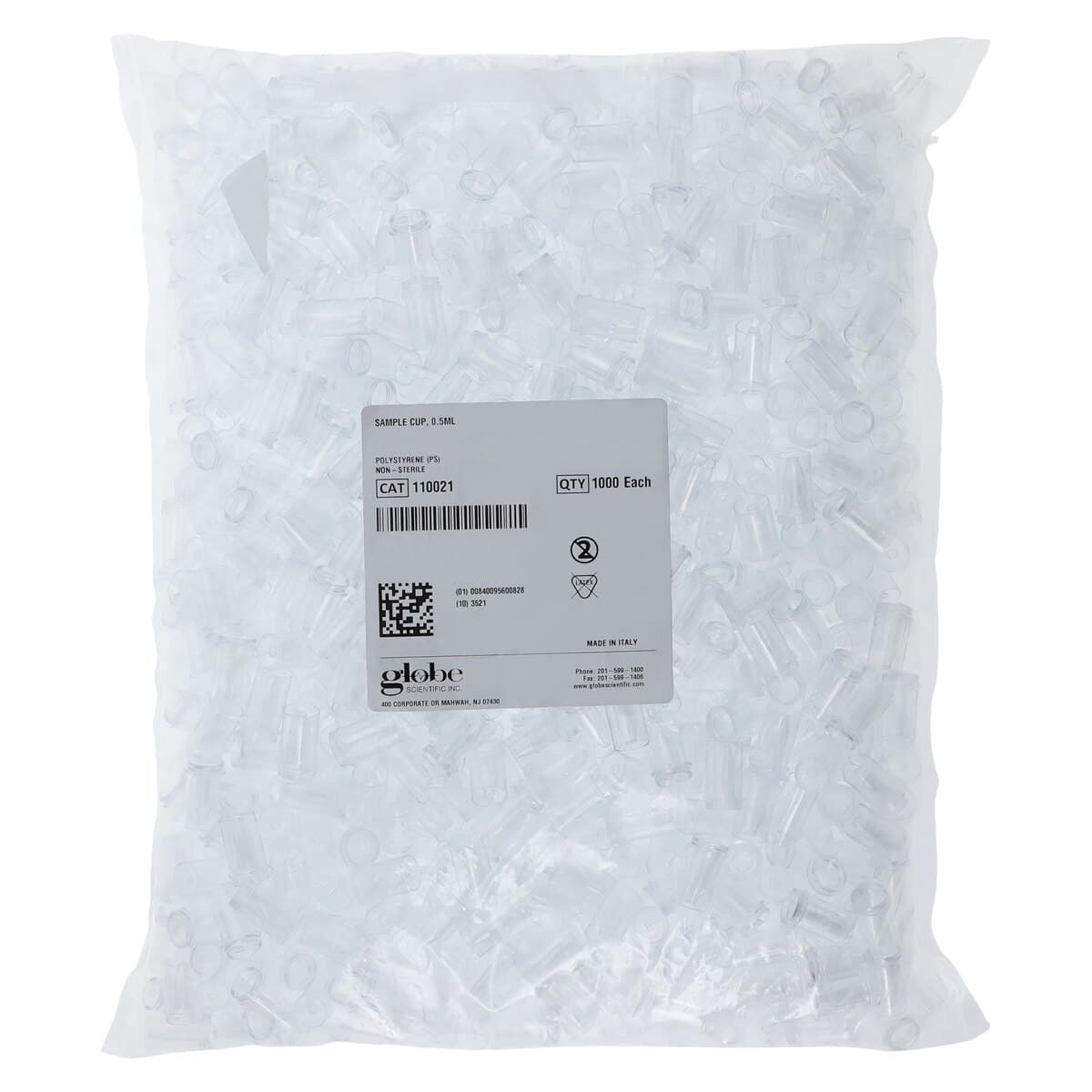 Globe Scientific Polystyrene Sample Cup, 0.5 mL, 1000/Box thumbnail 3