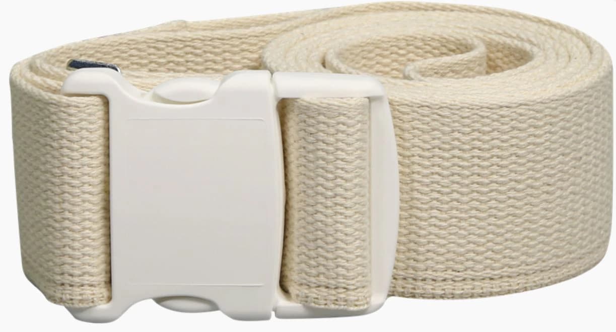 DeRoyal Gait Belt, Adjustable, Natural Cotton, Adult, 54" x 2", Rib/Torso - Gait Belt Adj Nat Cotton - Image 1