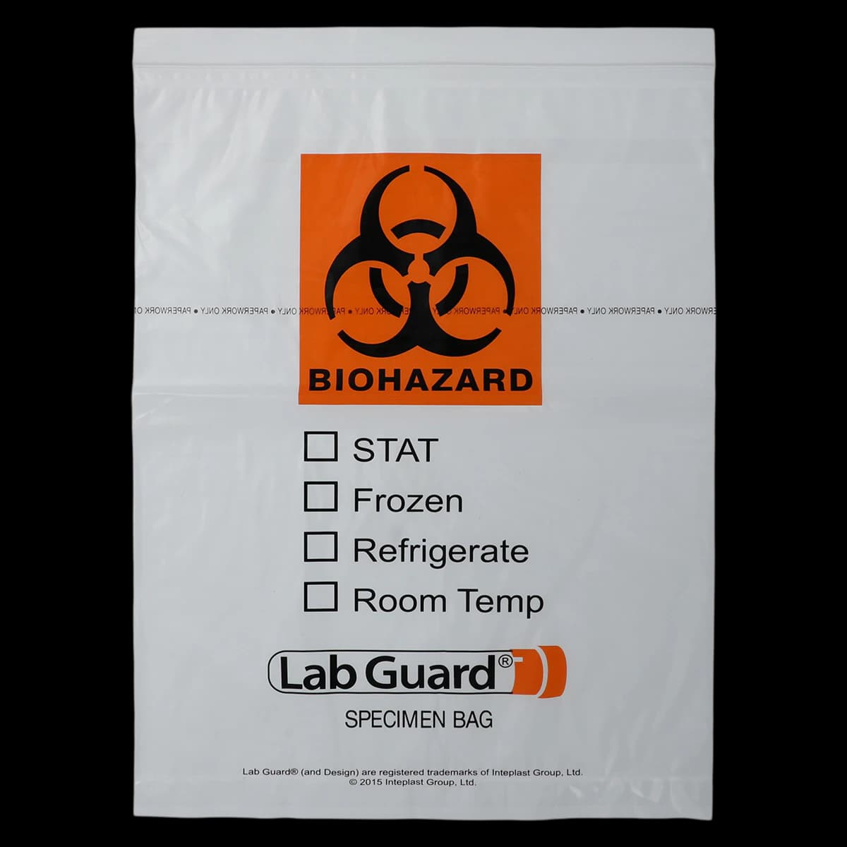 Medegen Specimen Transport Bag, 12x15", Clear/Black/Orange, Zip/Flap Closure with Pouch, 100/Box - Bag Specimen Transport - Image 1