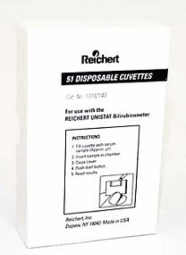 Reichert Unistat Specimen Cuvette for Bilirubinometer, 20 µL Undiluted Serum Sample, 51/Box - Cuvettes Disposable - Image 1