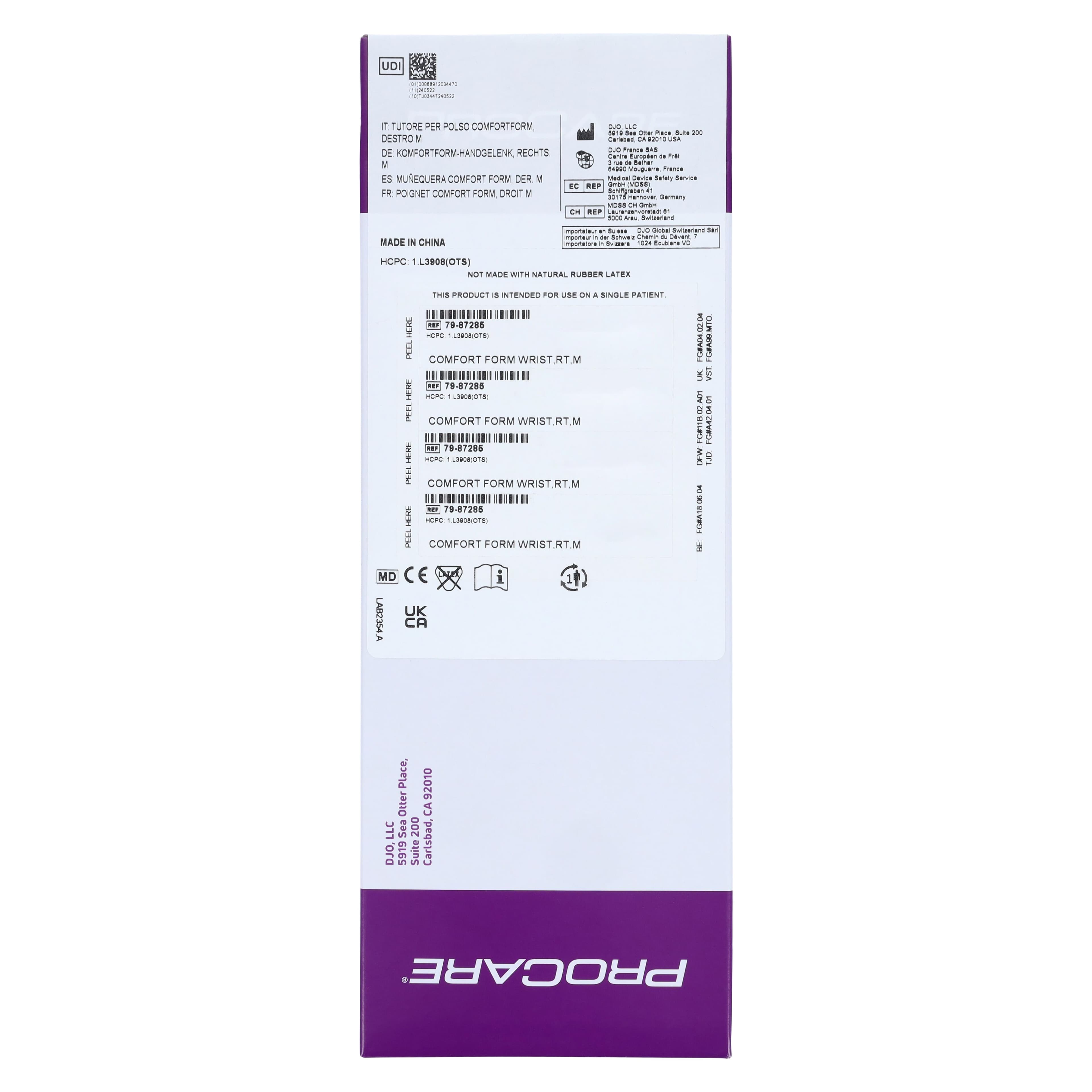 DJO ComfortFORM Wrist Brace, Foam Laminate, Adult Medium (6.5-7.5"), Right, 1 Each thumbnail 7