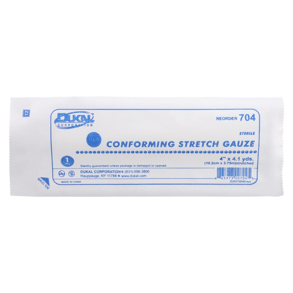 Dukal Conforming Bandage Gauze, Sterile, 4" x 4.1 yd, 12/Box thumbnail 3