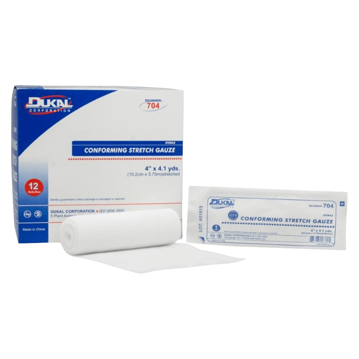 Dukal Conforming Bandage Gauze, Sterile, 4" x 4.1 yd, 12/Box thumbnail 2