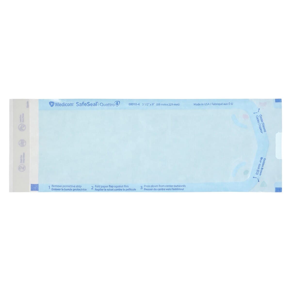 Medicom SafeSeal Quattro Self-Sealing Sterilization Pouches, 3.5" x 9", 200/Box, 88010-4 thumbnail 2