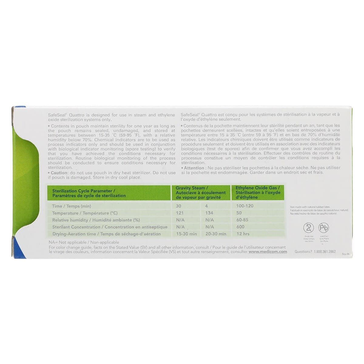 Medicom SafeSeal Quattro Self-Sealing Sterilization Pouches, 2.25" x 4", 200/Box, 88015-4 thumbnail 6