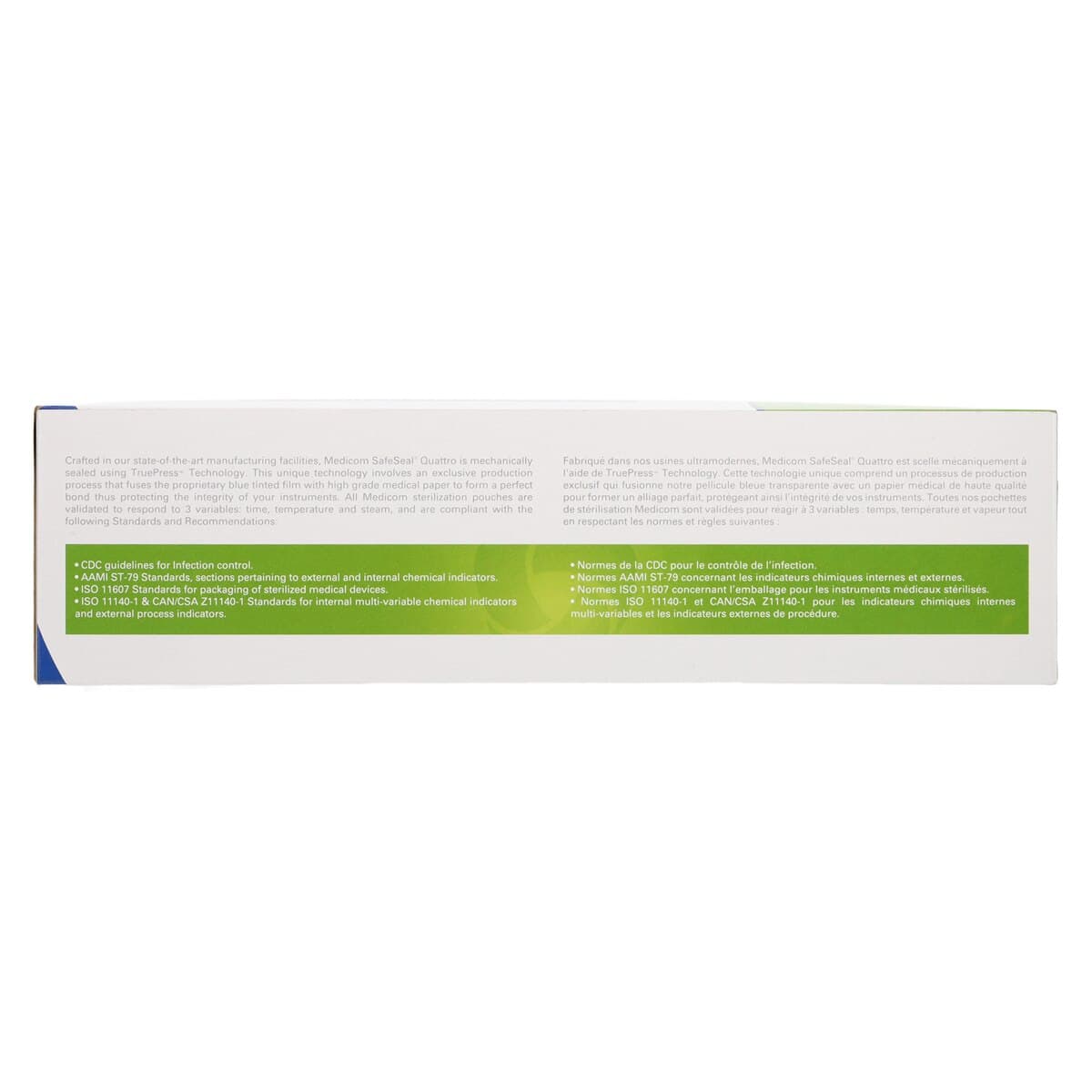 Medicom SafeSeal Quattro Self-Sealing Sterilization Pouches, 5.25" x 10", Blue Film/Paper, 200/Box, 88025-4 thumbnail 5