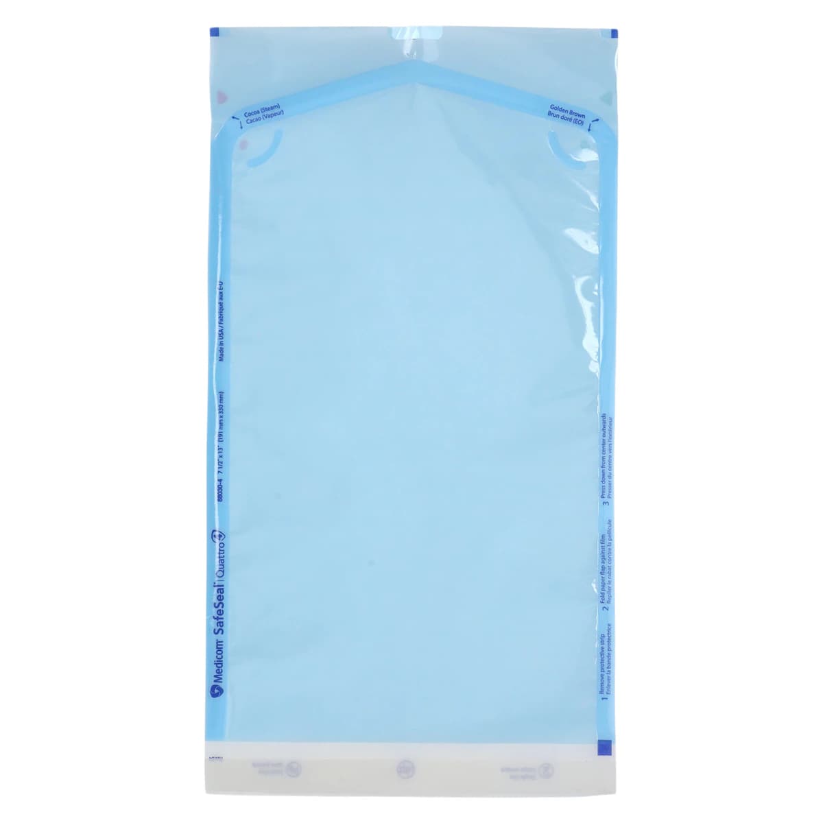 Medicom SafeSeal Quattro Self-Sealing Sterilization Pouches, 7.5" x 13", 200/Box, 88030-4 thumbnail 2