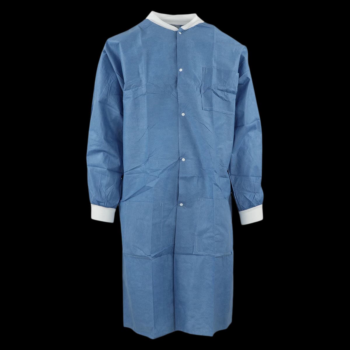 Medicom SafeWear High Performance Lab Coat, Deep Blue, Small, 12/Pack, 8107-A - SafeWear™ Deep Blue High Performance Lab Coat Small Latex-Free Fluid Resistant AAMI Level 2 Pack of 12 - Image 1