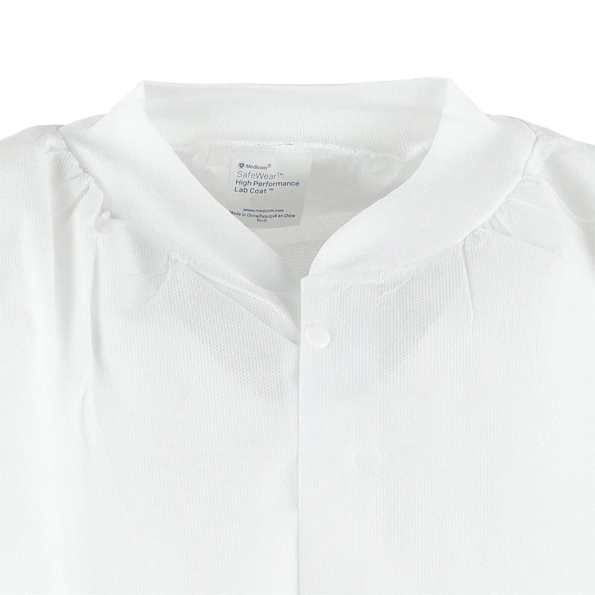 SafeWear High Performance Disposable Lab Coat, Large, White Frost, 12/Pack, 8110-C thumbnail 5