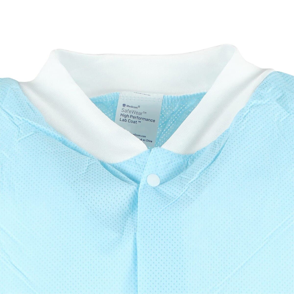 Medicom SafeWear High Performance Lab Coat, Soft Blue, Small, 12/Bag, 8112-A thumbnail 5