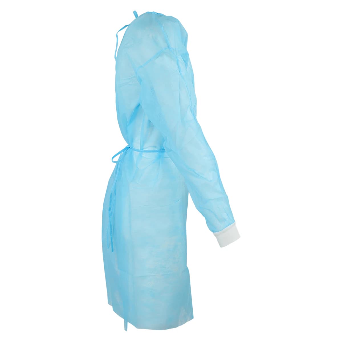 SafeWear Form-Fit Disposable Isolation Gown, Regular, Bright Blue, Latex-Free, 12/Pk, 8114 thumbnail 2