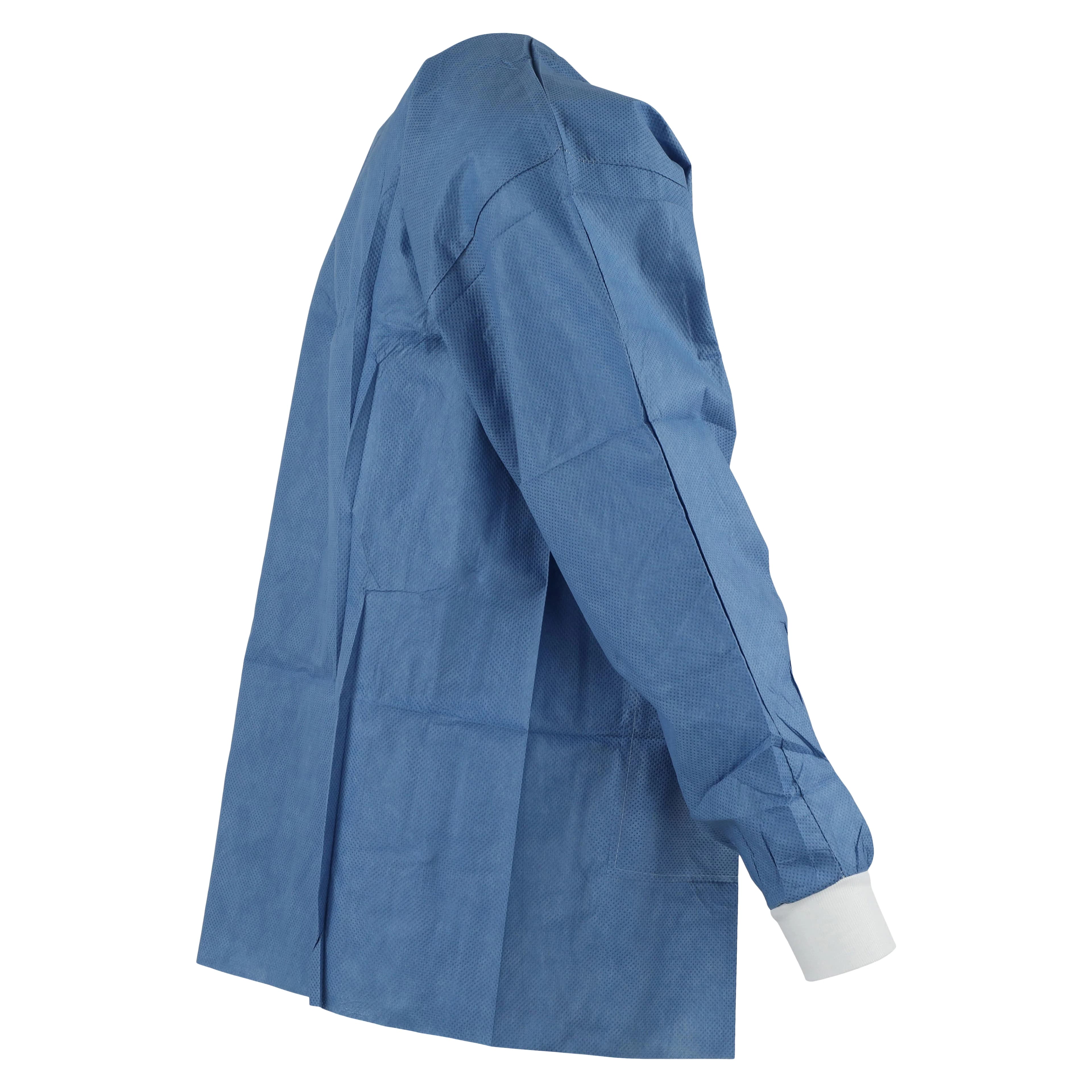 SafeWear Hipster Jacket, Medium, Deep Blue, 45 g/m2 SMS, AAMI Level 2, 12/Pk, 8101-B thumbnail 2