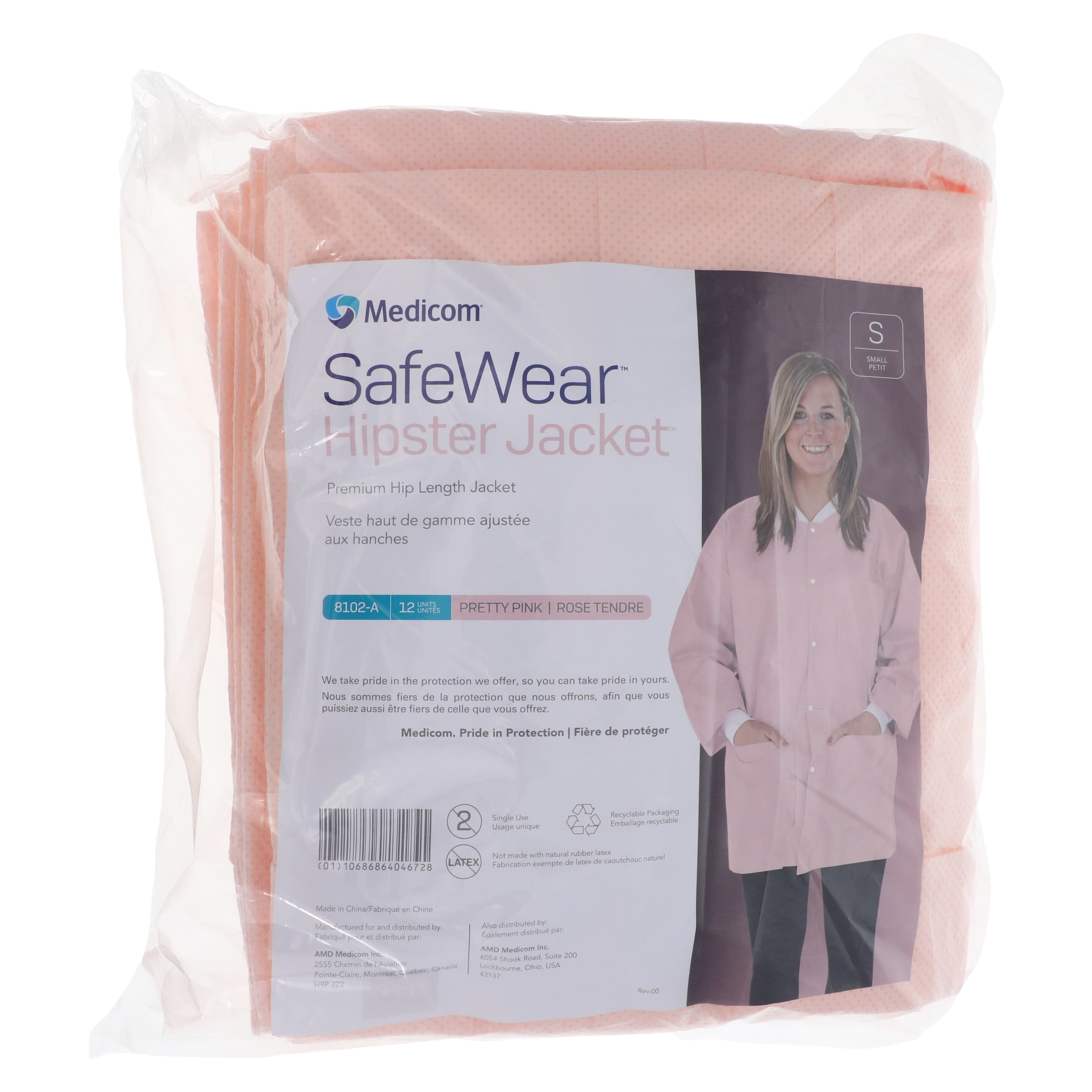 SafeWear Hipster Jacket, Small, Pretty Pink, SMS, AAMI Level 2, 12/Pk, 8102-A thumbnail 7