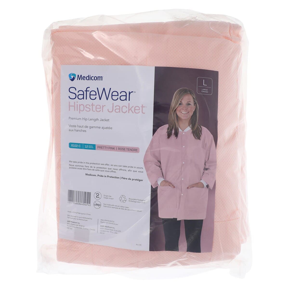 SafeWear Hipster Jacket, Large, Pretty Pink, 12/Pk, 8102-C thumbnail 7
