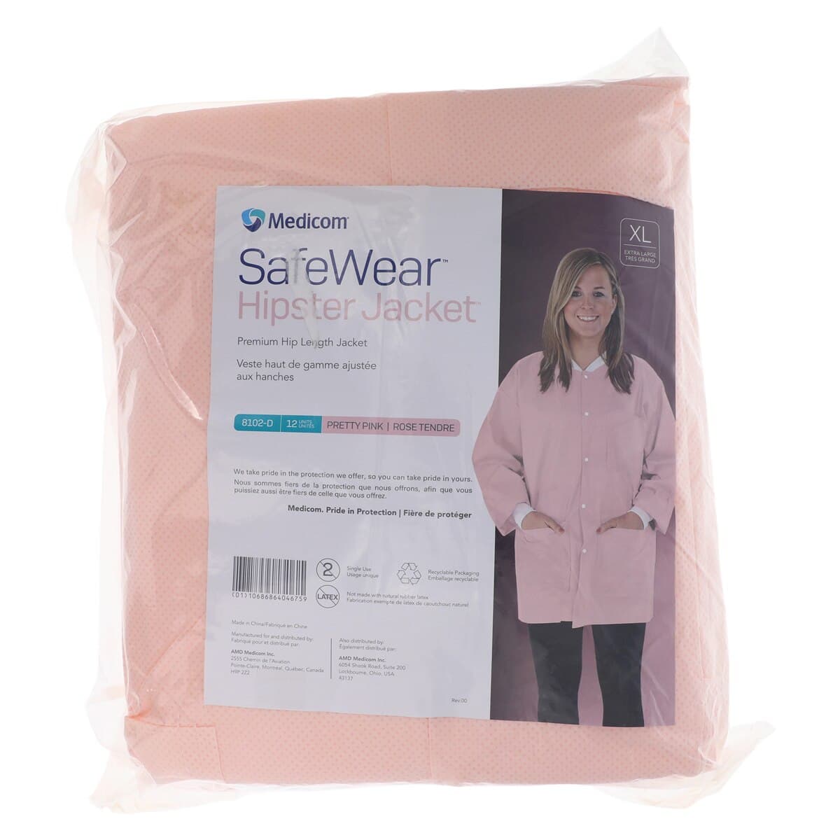 SafeWear Disposable Hipster Jacket, Extra Large, Pretty Pink, 12/Pk, 8102-D thumbnail 7