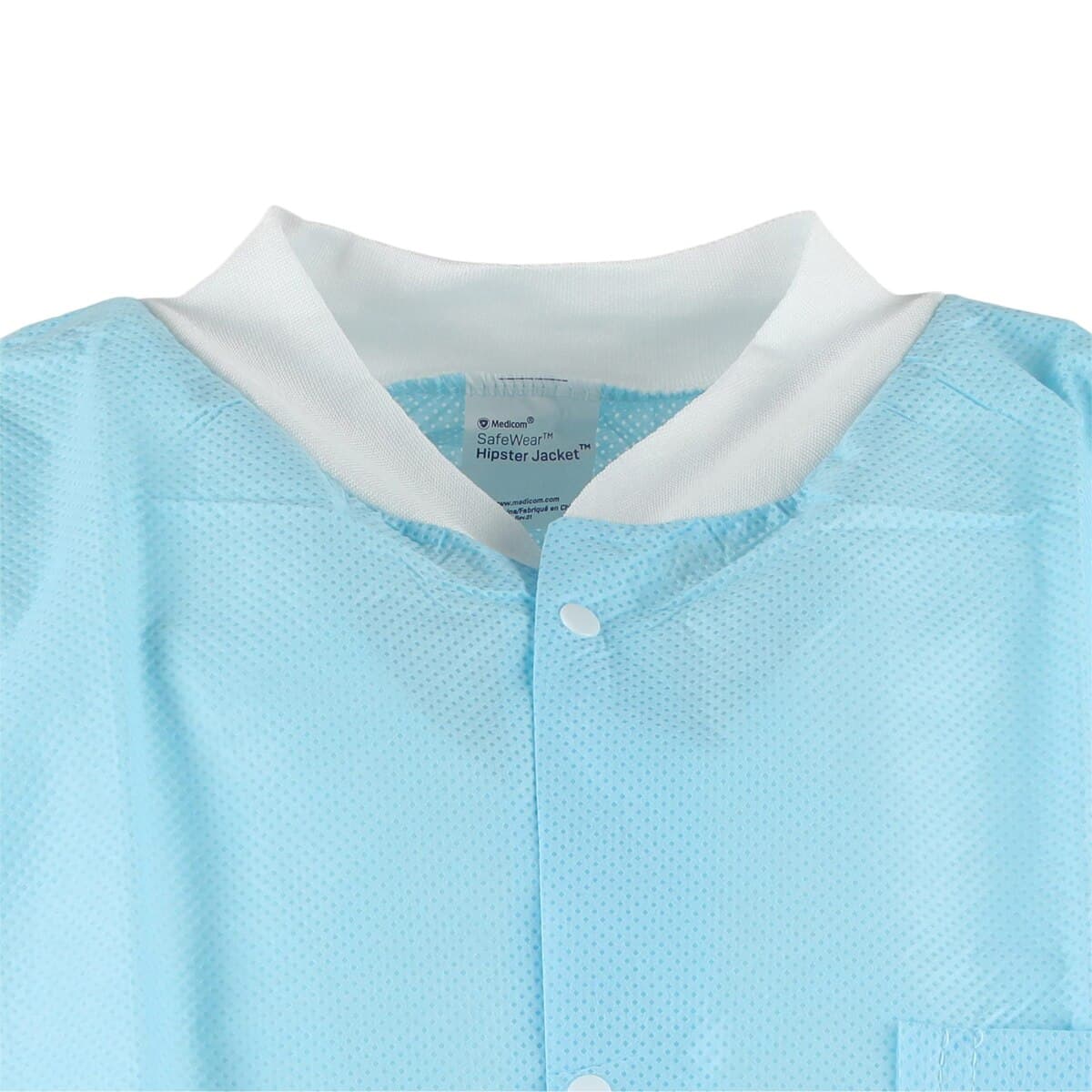 SafeWear Hipster Disposable Jacket, Large, Soft Blue, SMS 45 g/m2, AAMI Level 2, 12/Pk, 8104-C thumbnail 5