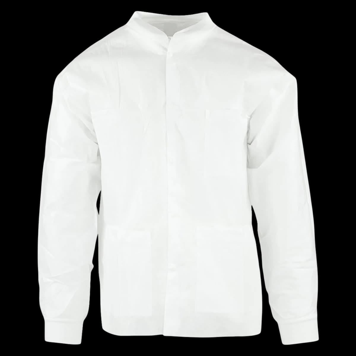 SafeWear Hipster Jacket, Small, White Frost, 45 g/m2 SMS, AAMI Level 2, 12/Pk, 8105-A - SafeWear Disposable Hipster Jacket, Small, White Frost, 12/Pk, 8105-A - Image 1