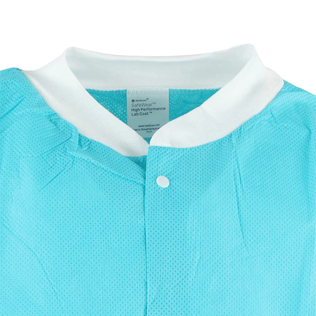 Medicom SafeWear High Performance Lab Coat, X-Large, Tropical Teal, SMS Polypropylene, 12/Bag, 8117-D thumbnail 5