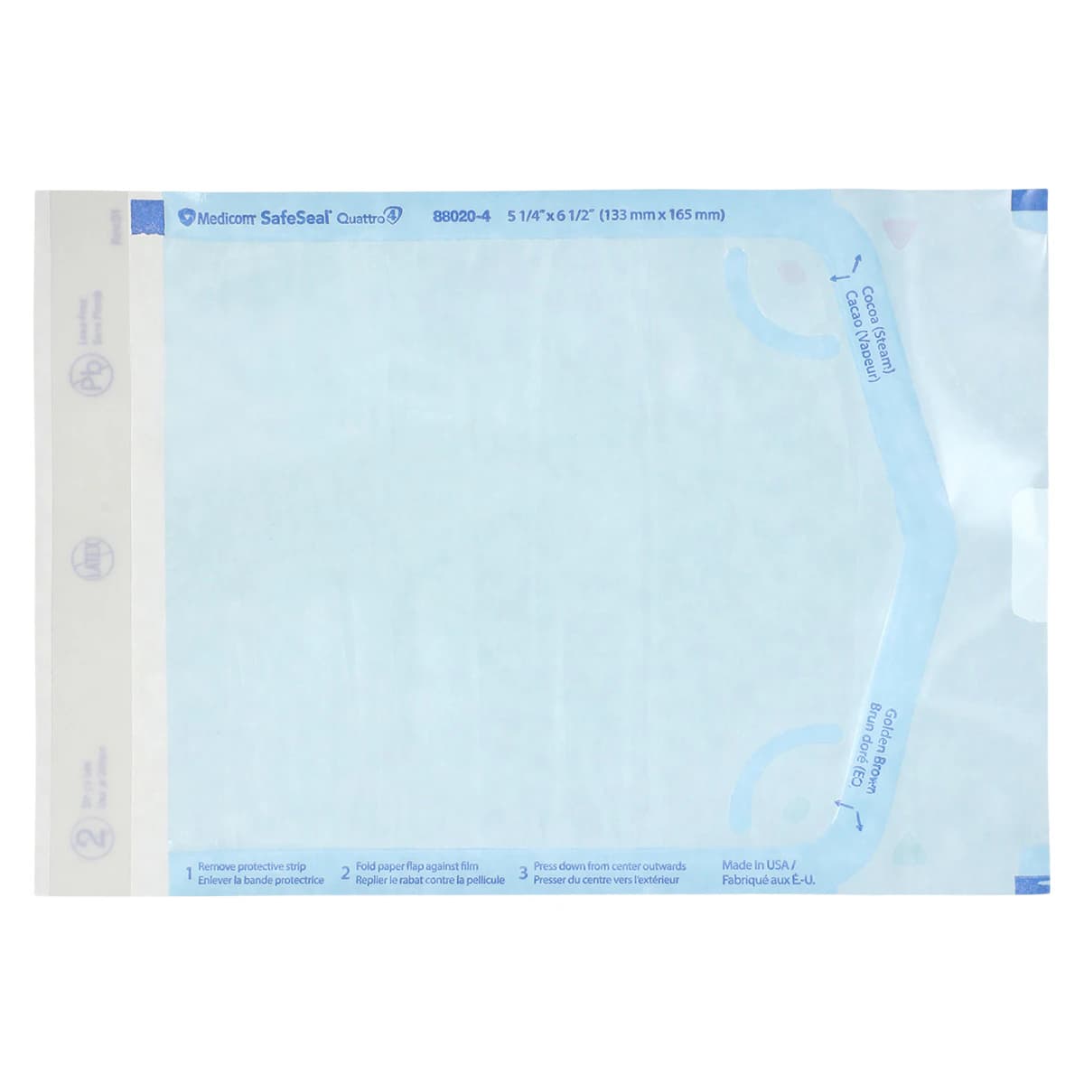 Medicom SafeSeal Quattro Self-Sealing Sterilization Pouches, 5.25" x 6.5", 200/Box, 88020-4 thumbnail 2