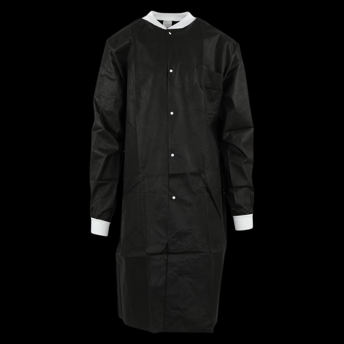 SafeWear High Performance Lab Coat, X-Large, Jet Black, 12/Pack, 8119-D - SafeWear™ Jet Black High Performance Lab Coat™ X-Large Latex-Free Fluid Resistant AAMI Level 2 Pack of 12 - Image 1