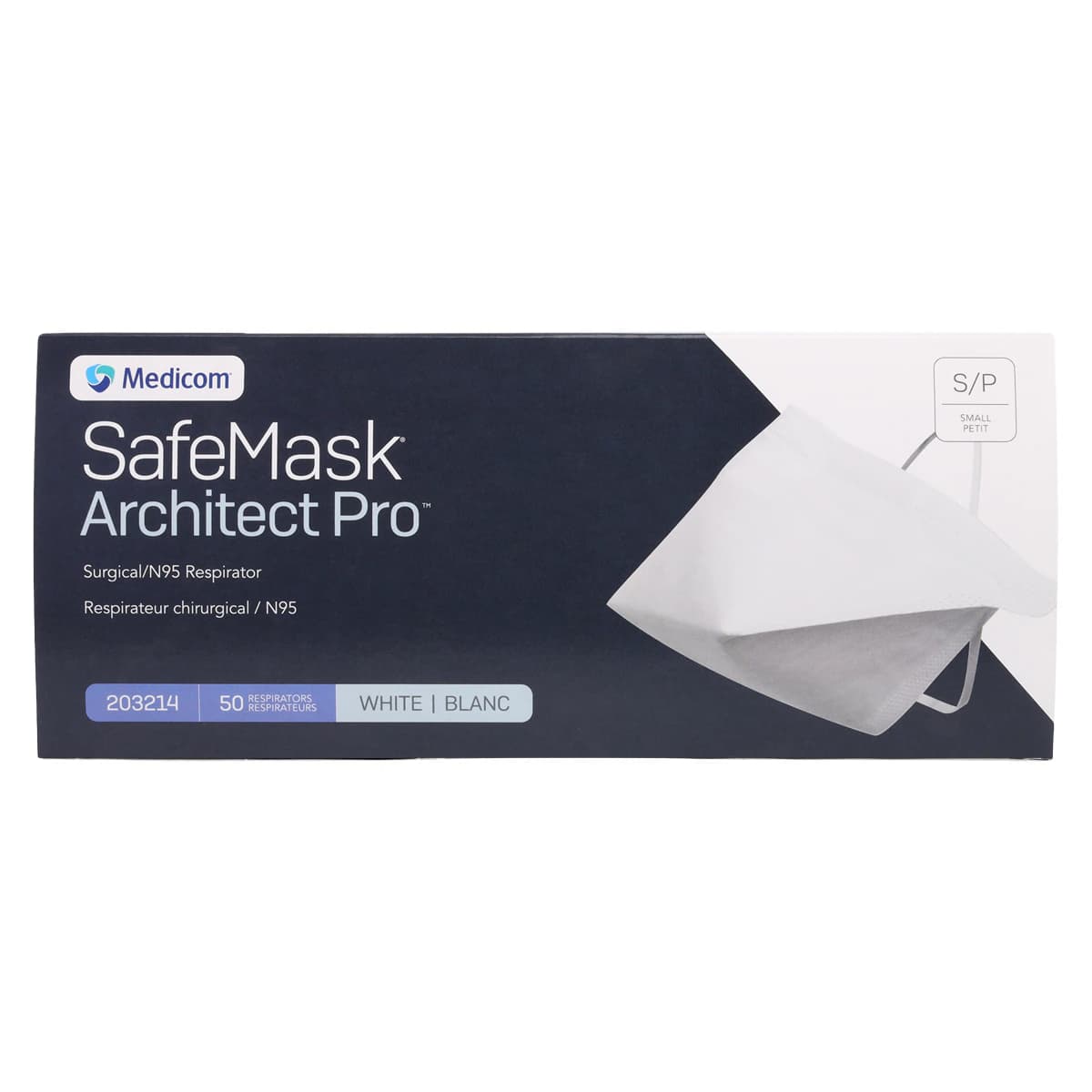 Medicom SafeMask Architect Pro N95 Surgical Respirator, Small, White, 50/Box, 203214 thumbnail 9