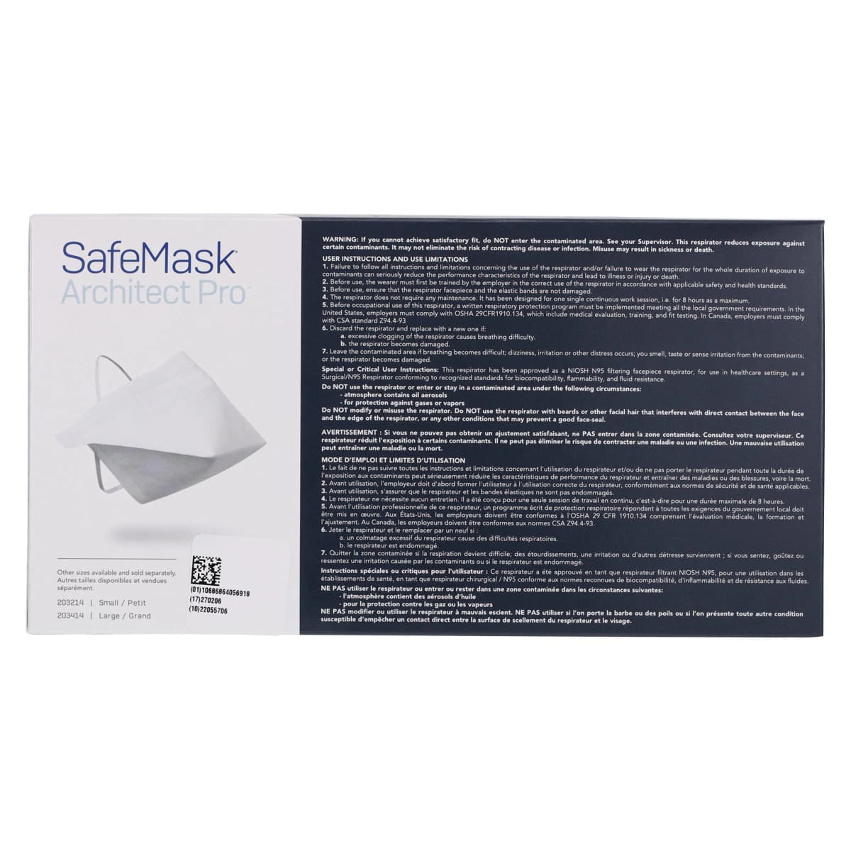 Medicom SafeMask Architect Pro N95 Surgical Respirator, Medium, White, 50/Box, 203314 thumbnail 7