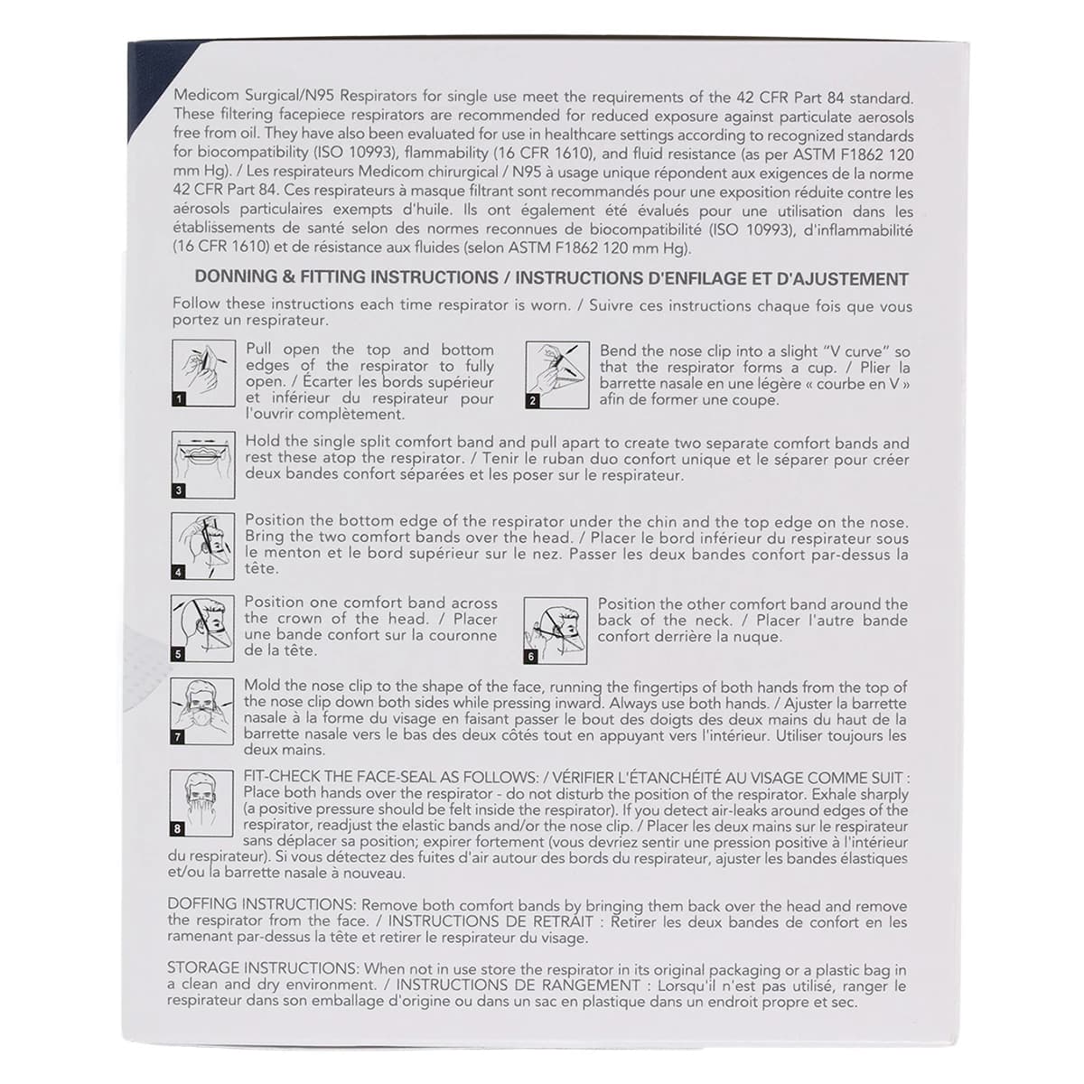 Medicom SafeMask Architect Pro N95 Surgical Respirator, Medium, White, 50/Box, 203314 thumbnail 8