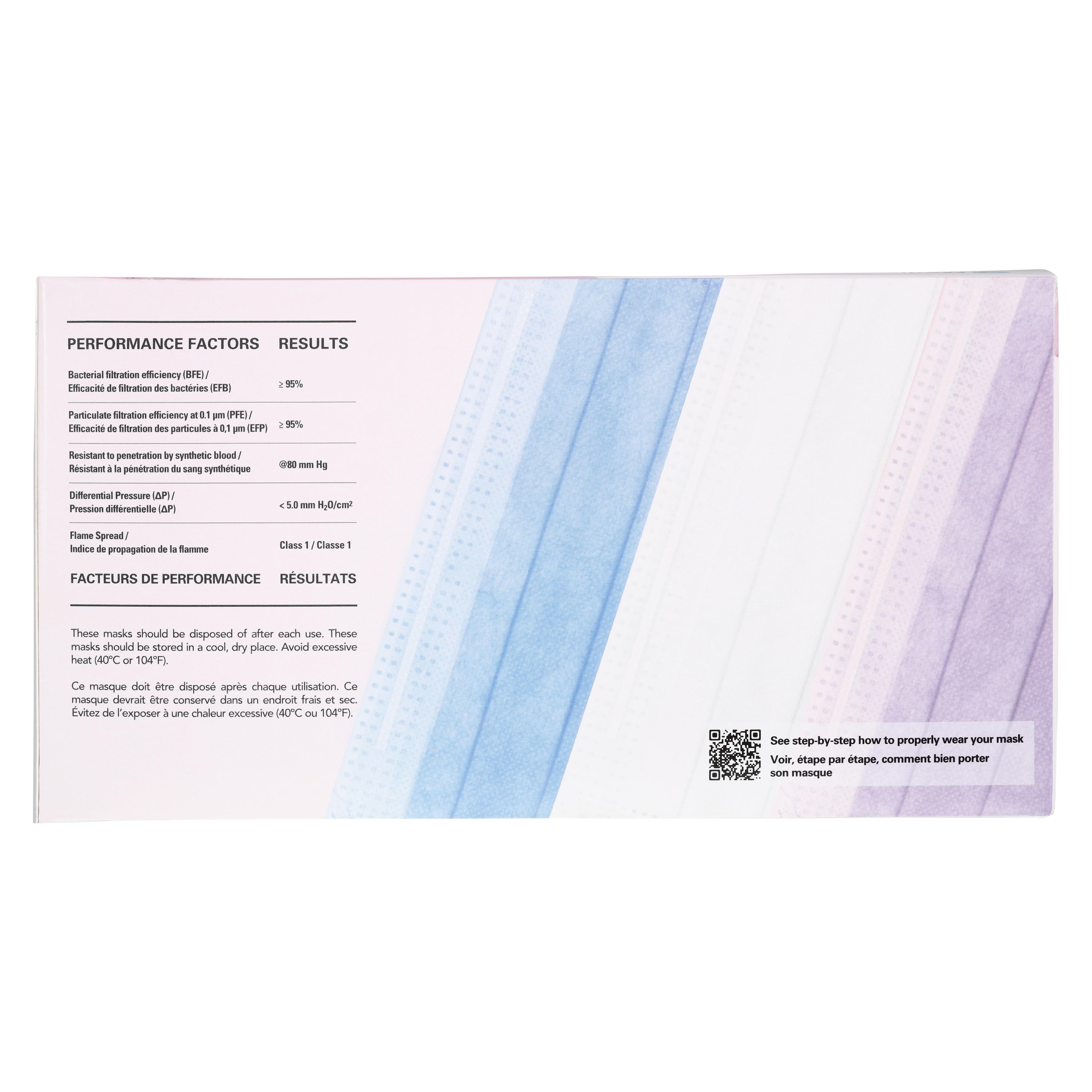 SafeMask® Classics™ Procedure Face Mask, ASTM Level 1, Earloop, Pleated, Fluid-Resistant, Pink, 50/Box, 205116 thumbnail 6