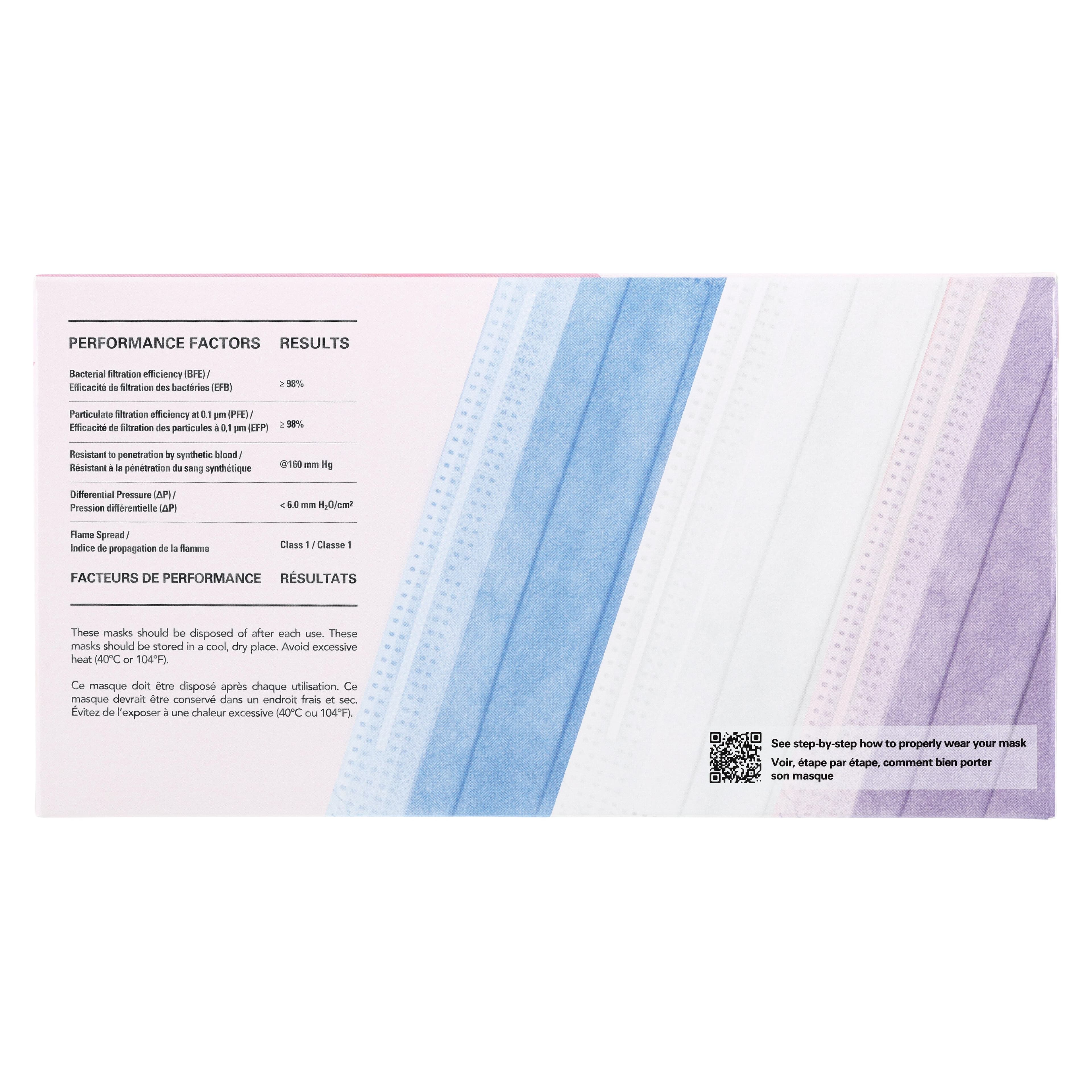 SafeMask® Classics™ Procedure Face Mask, ASTM Level 3, Earloop, Pink, 50/Box, 205316 thumbnail 8