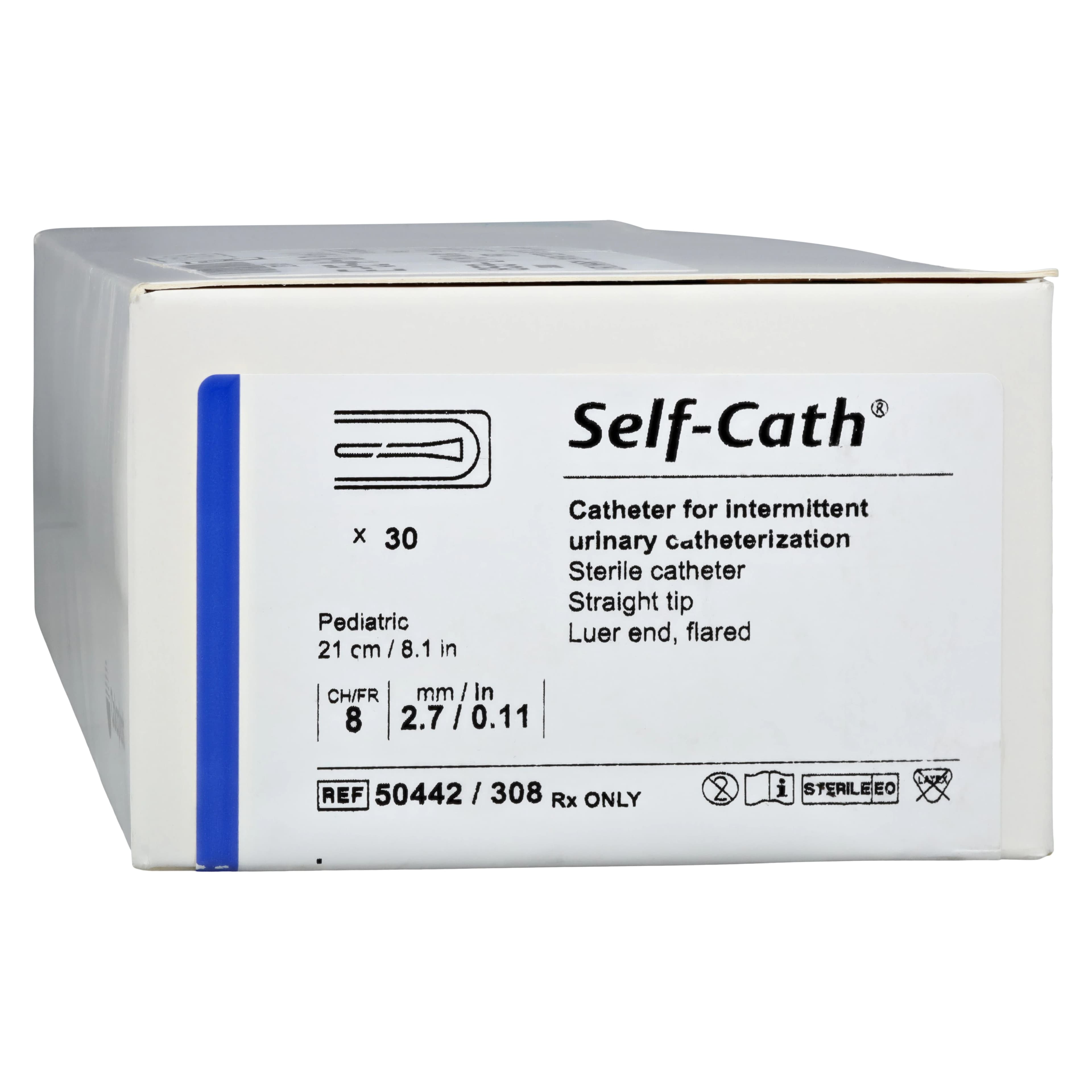 Mentor Self-Cath Intermittent Catheter, Straight Tip, PVC/Siliconized Surface, 8 Fr, Pediatric - Urinary Catheter Pediat - Image 1