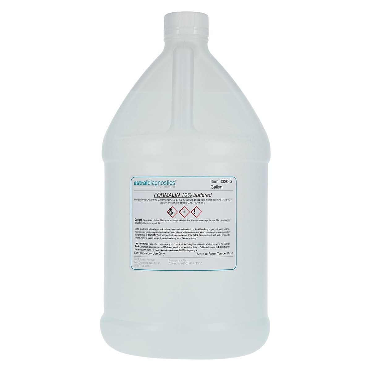 Astral Diagnostics Neutral Buffered Formalin 10% Fixative Solution, 1 Gallon Plastic Bottle - Formalin 10% - Image 1