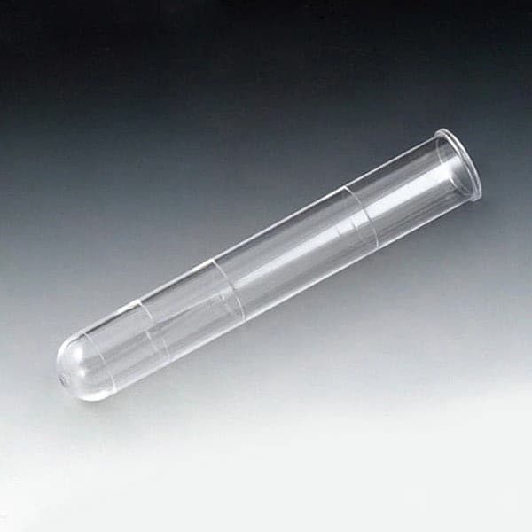Globe Scientific Polystyrene Test Tube, 12mL, 16x100mm, Round Bottom, Non-Sterile, Disposable, with Rim, Graduated, 2000/Case - Tube Test Polysty 16x100 - Image 1