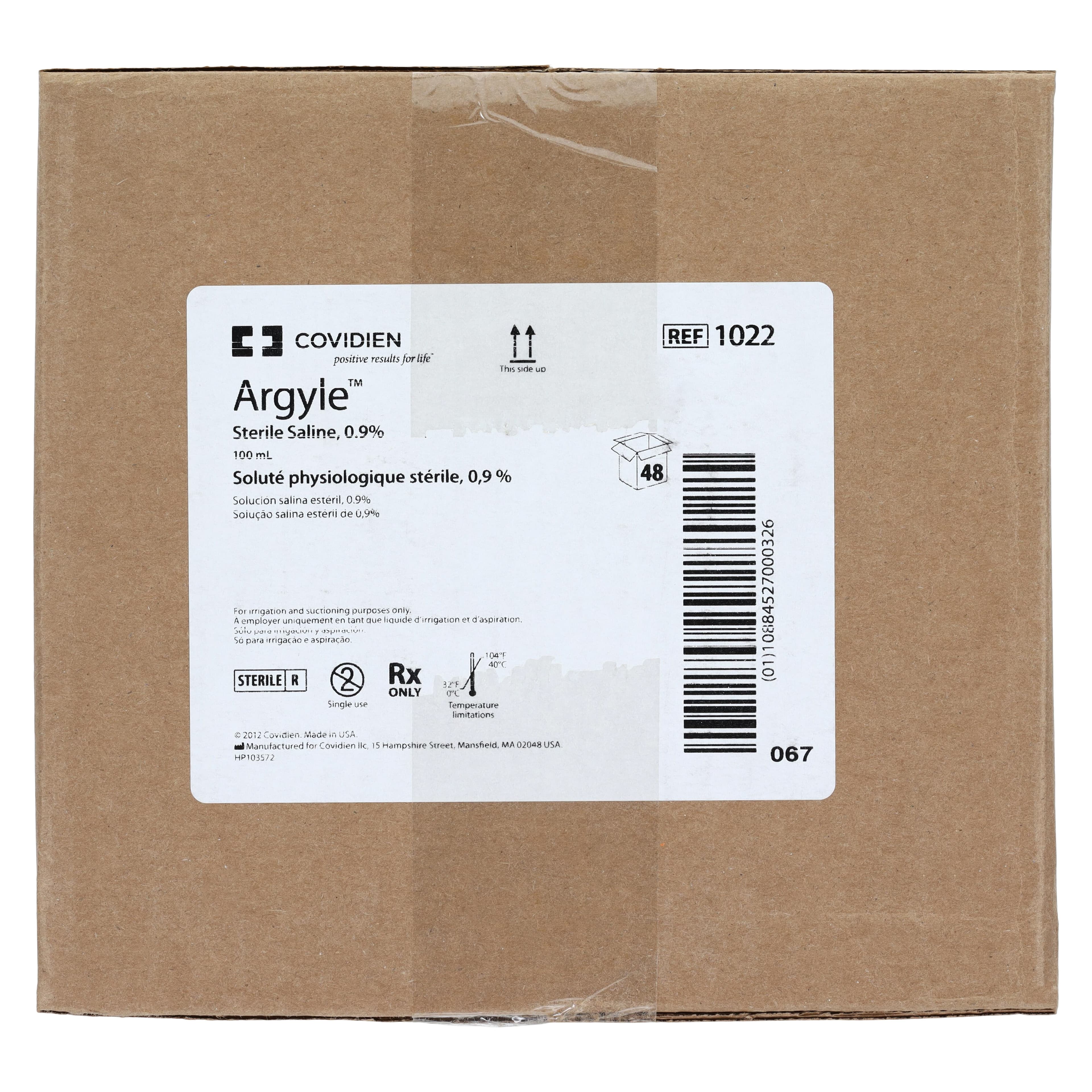 Argyle Irrigation Solution, Sterile Saline 0.9%, 100 mL Bottle, Twist Cap, 48/Case thumbnail 3