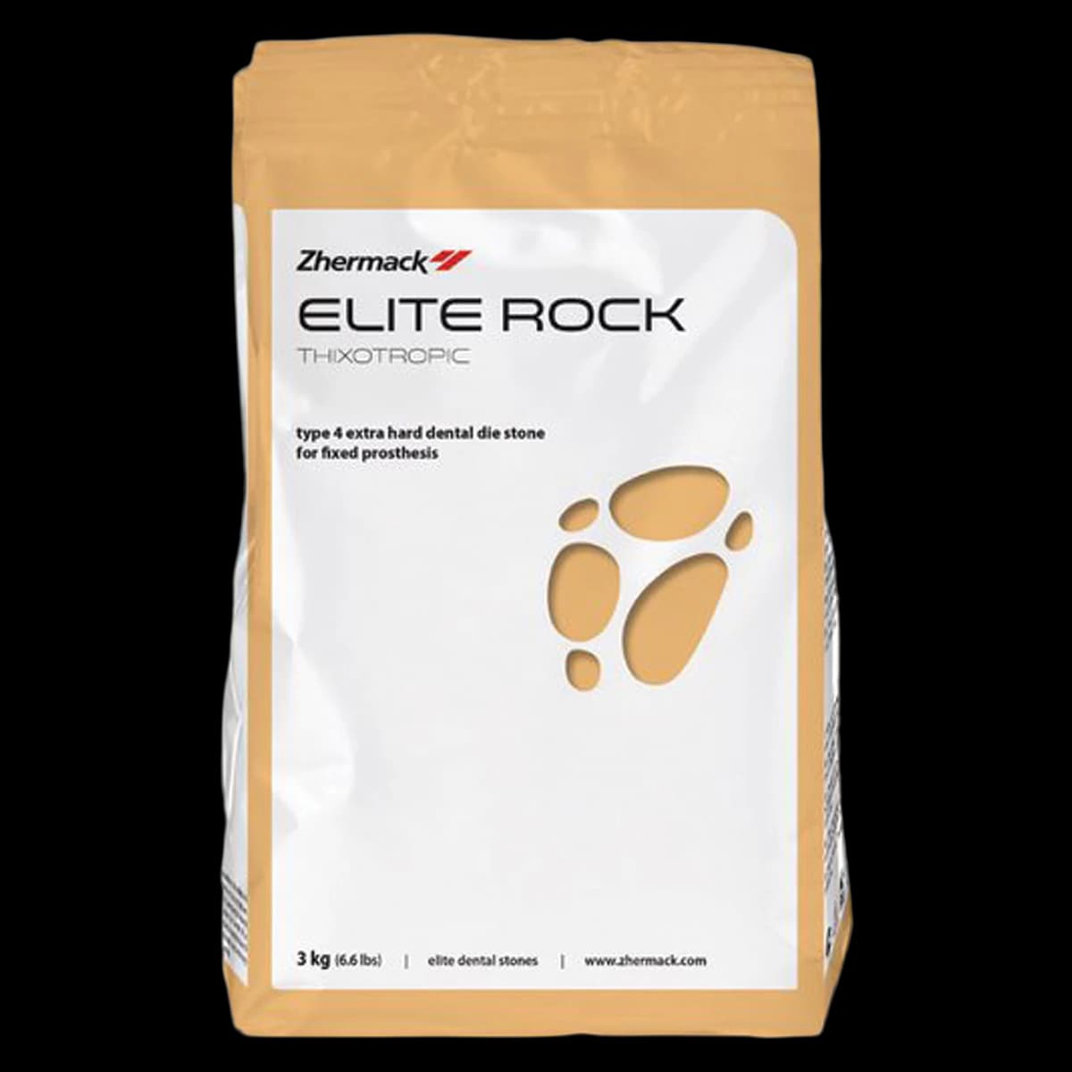 Zhermack Elite Rock Fast Set Die Stone Type IV Extra Hard Cream, 55 lb Bag - Elite Rock Fast Set - Image 1