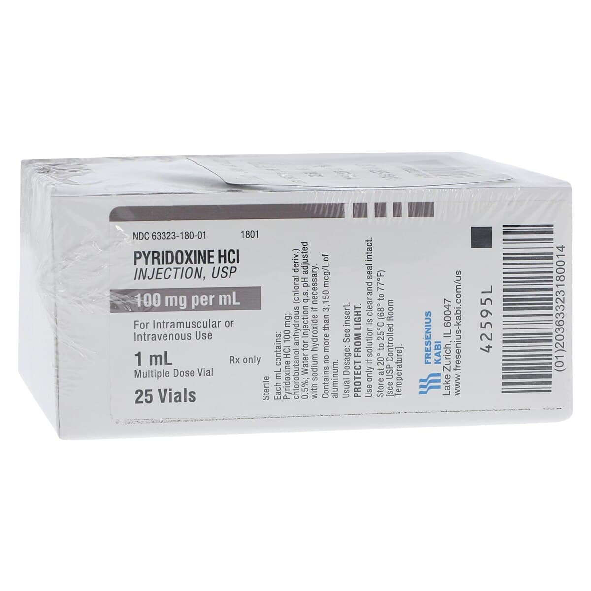 Pyridoxine HCl Injection 100 mg/mL, Single-Dose Vial, 1 mL, 25/Package thumbnail 4