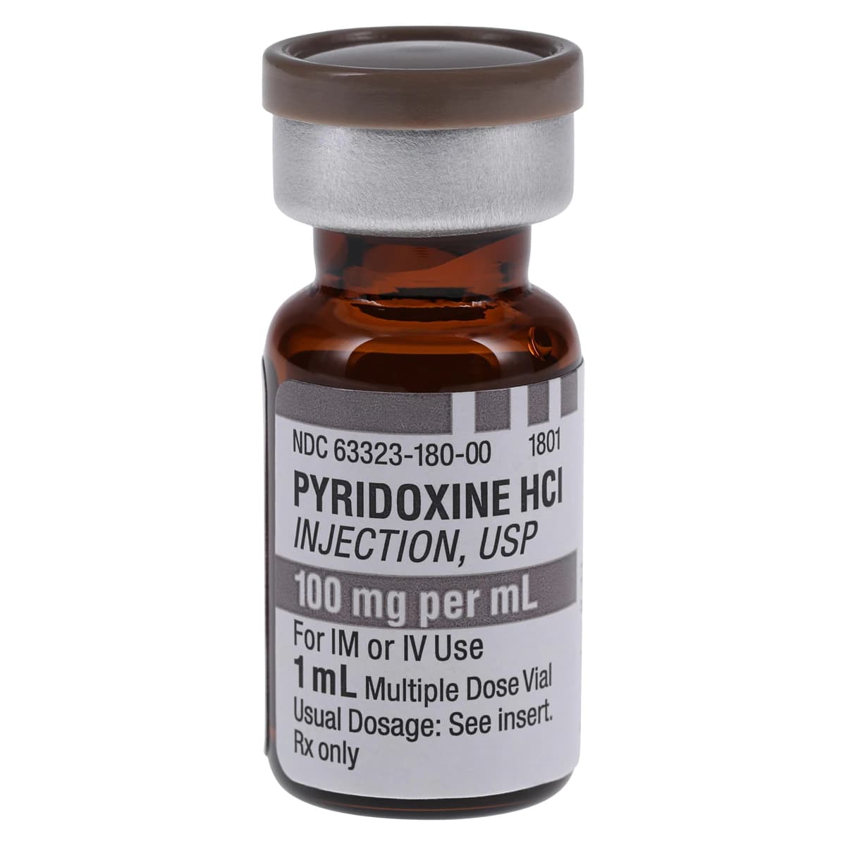 Pyridoxine HCl Injection 100 mg/mL, Single-Dose Vial, 1 mL, 25/Package - Pyridoxine Hcl Inj 1ml SDV - Image 1