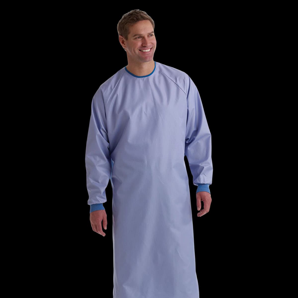 Medline Blockade AngelStat Reusable Surgical Gown, Large, Ceil Blue, Non-Sterile, Snap Neck/Back Ties, 12/Case - Gown Surgeon Ceil Blue - Image 1
