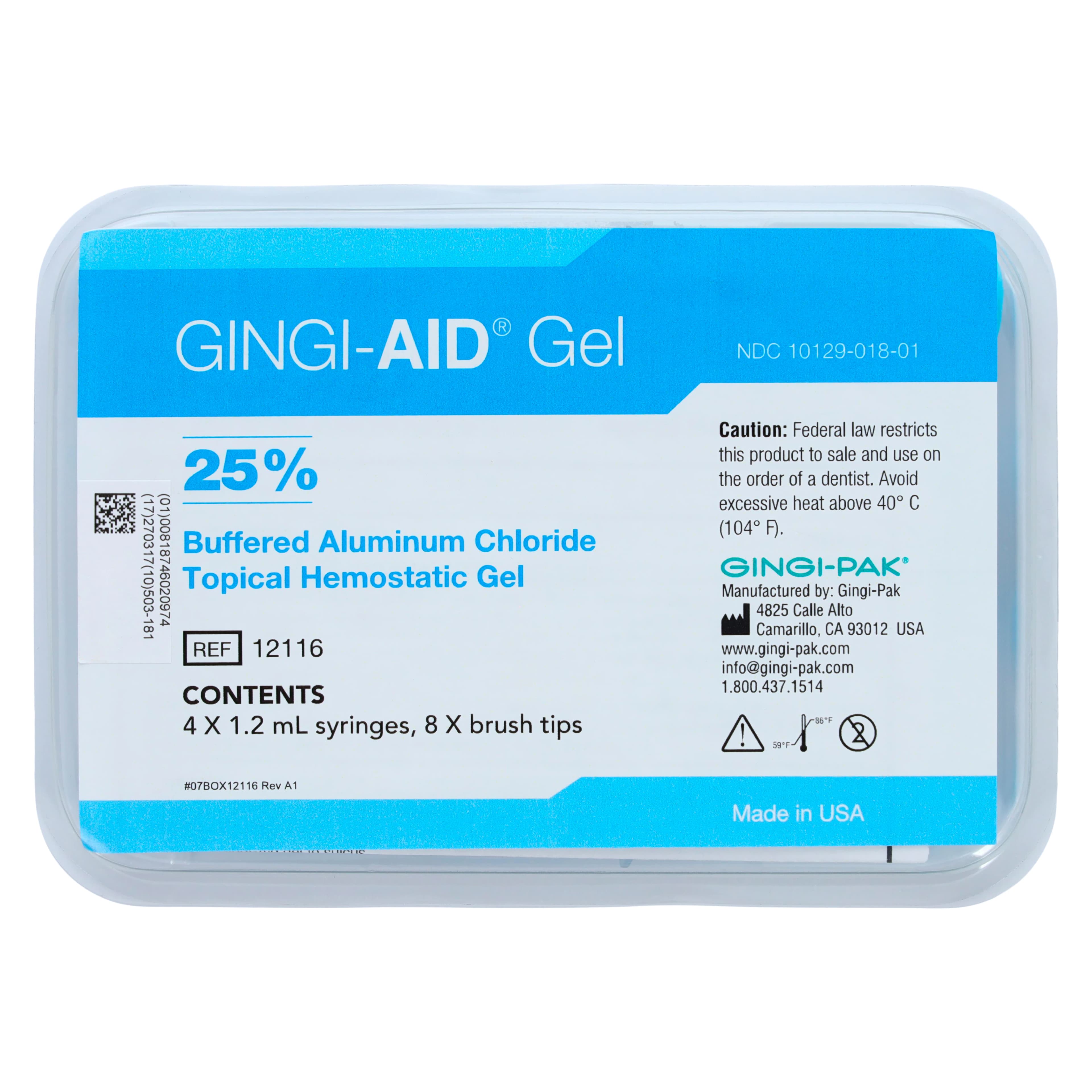 Gingi-Aid 25% Buffered Aluminum Chloride Hemostatic Gel Syringe Kit, 1.2 mL x 4 Syringes with 8 Brush Tips thumbnail 6