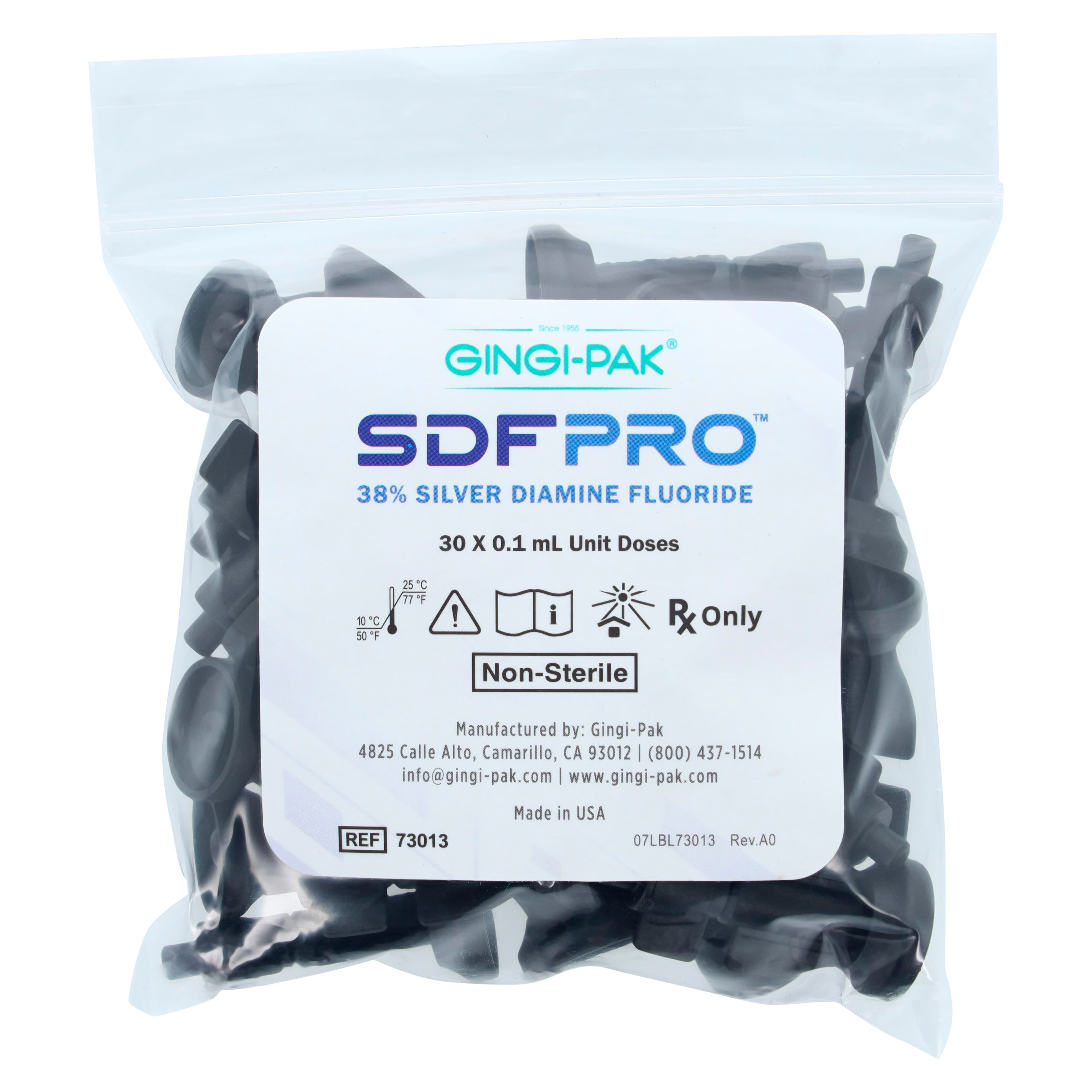 Gingi-Pak SDF Pro 38% Silver Diamine Fluoride Solution Unit Dose Kit, 30 x 0.1 mL Unit Doses + 50 Micro Applicator Tips, 73013 thumbnail 3