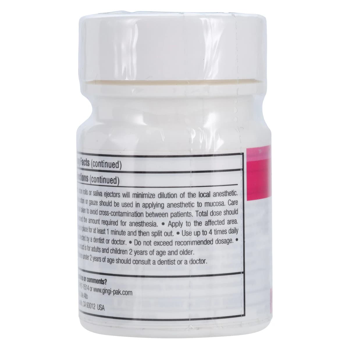 Gingicaine Topical Anesthetic Gel, 20% Benzocaine, 1 oz Jar, Cotton Candy, 1/Pk, 20119 thumbnail 3