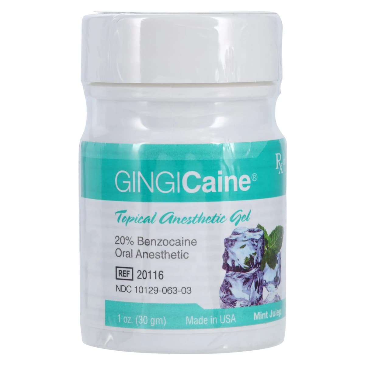 Gingicaine Topical Anesthetic Gel, 20% Benzocaine, Mint Julep, 1 oz Jar, 20116 - Gingicaine Topical Anesthetic Gel, 20% Benzocaine, 1 oz/Jar, Mint, 1/Pk - Image 1