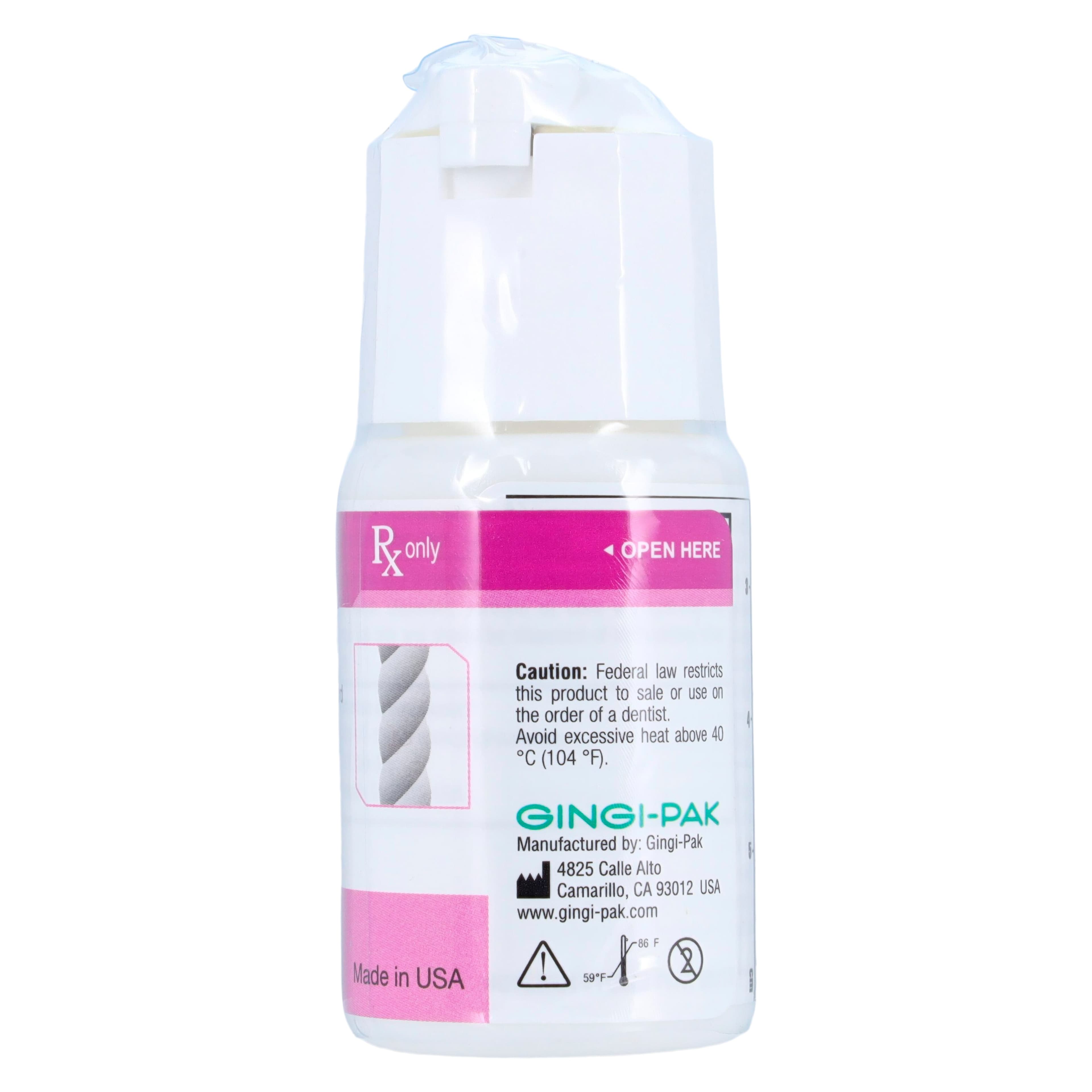 Gingi-Pak MAX Soft-Twist Gingi-Plain Retraction Cord, Non-Impregnated, Size #1 (Thin), 100% Cotton, 108" per Bottle, 11105M thumbnail 2