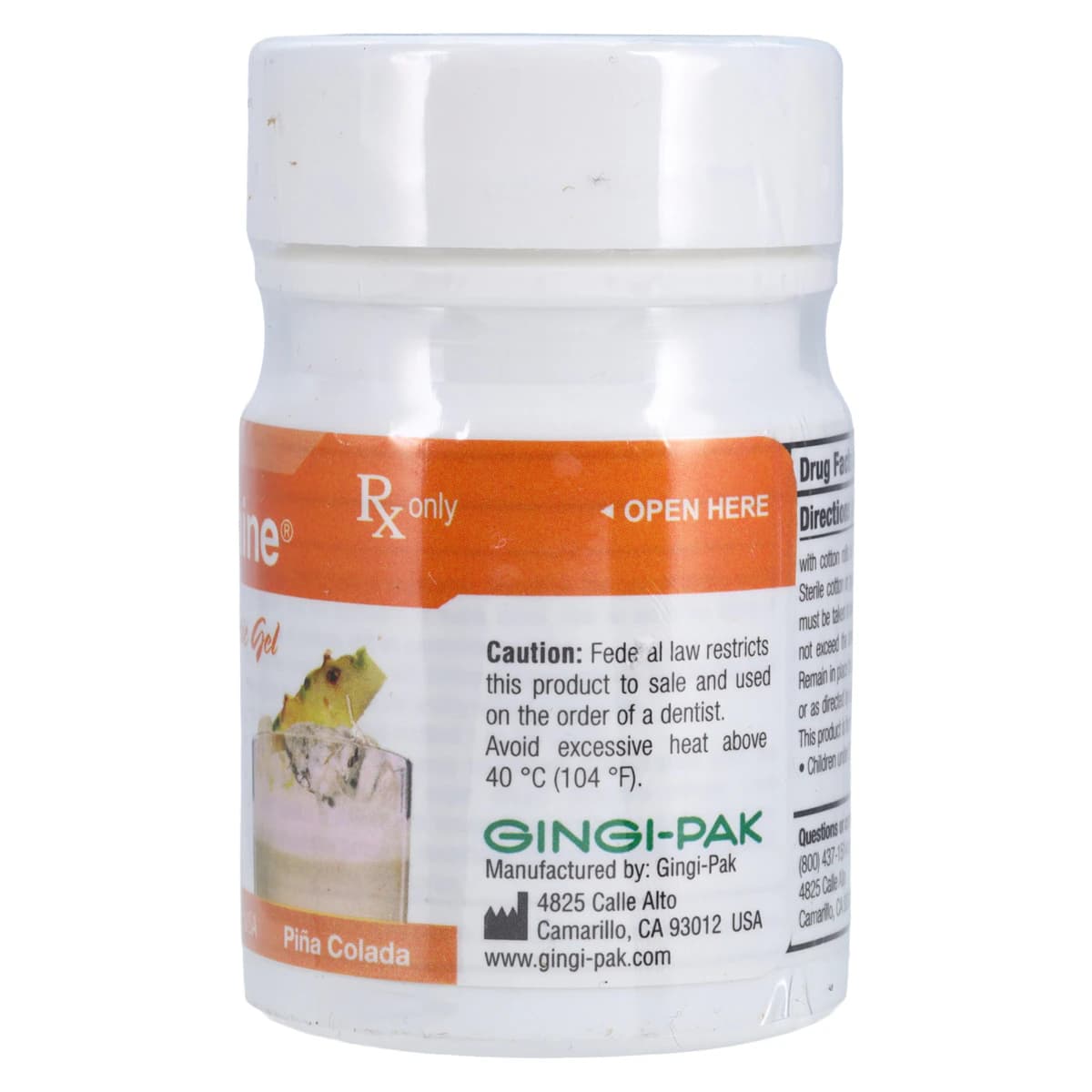 Gingicaine Topical Anesthetic Gel, Pina Colada, 20% Benzocaine, 1 oz Jar, GI-2011P thumbnail 2