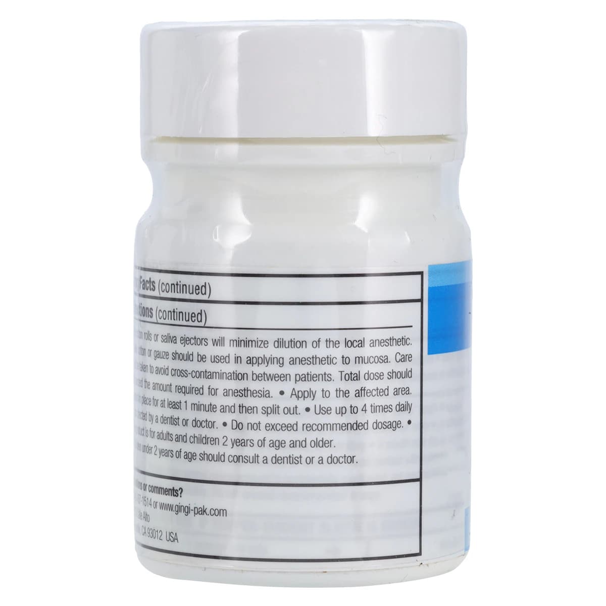 Gingicaine Topical Anesthetic Gel, 20% Benzocaine, Chocolate Mint, 1 oz Jar thumbnail 3