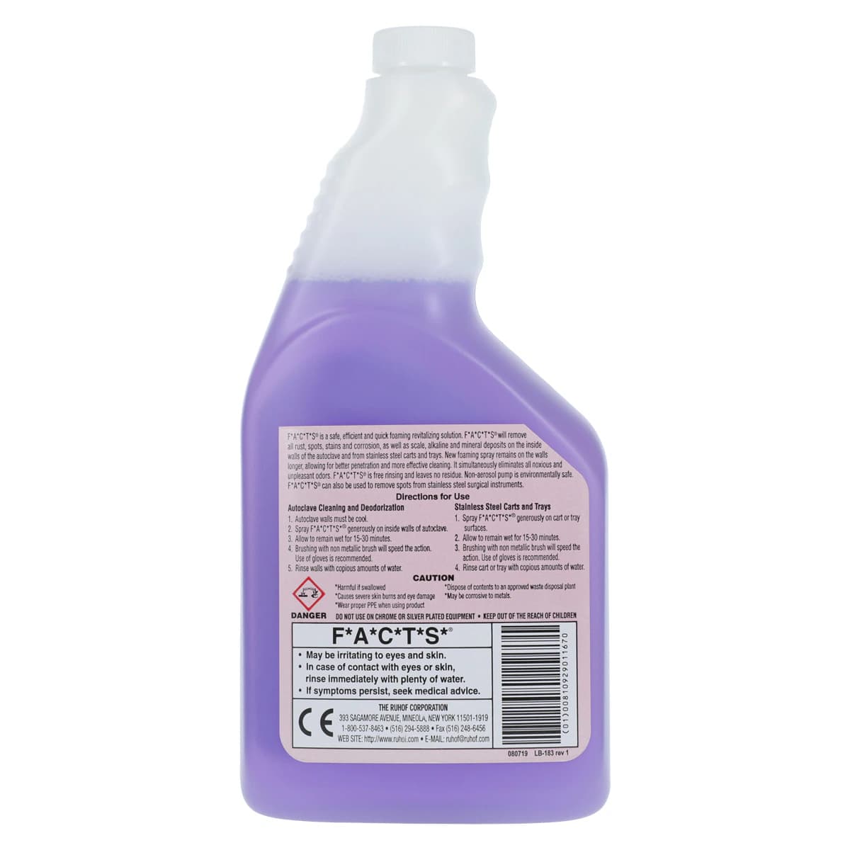 Autoclave Cleaner FACTS Spray, Fragrance Free, 22 oz thumbnail 2