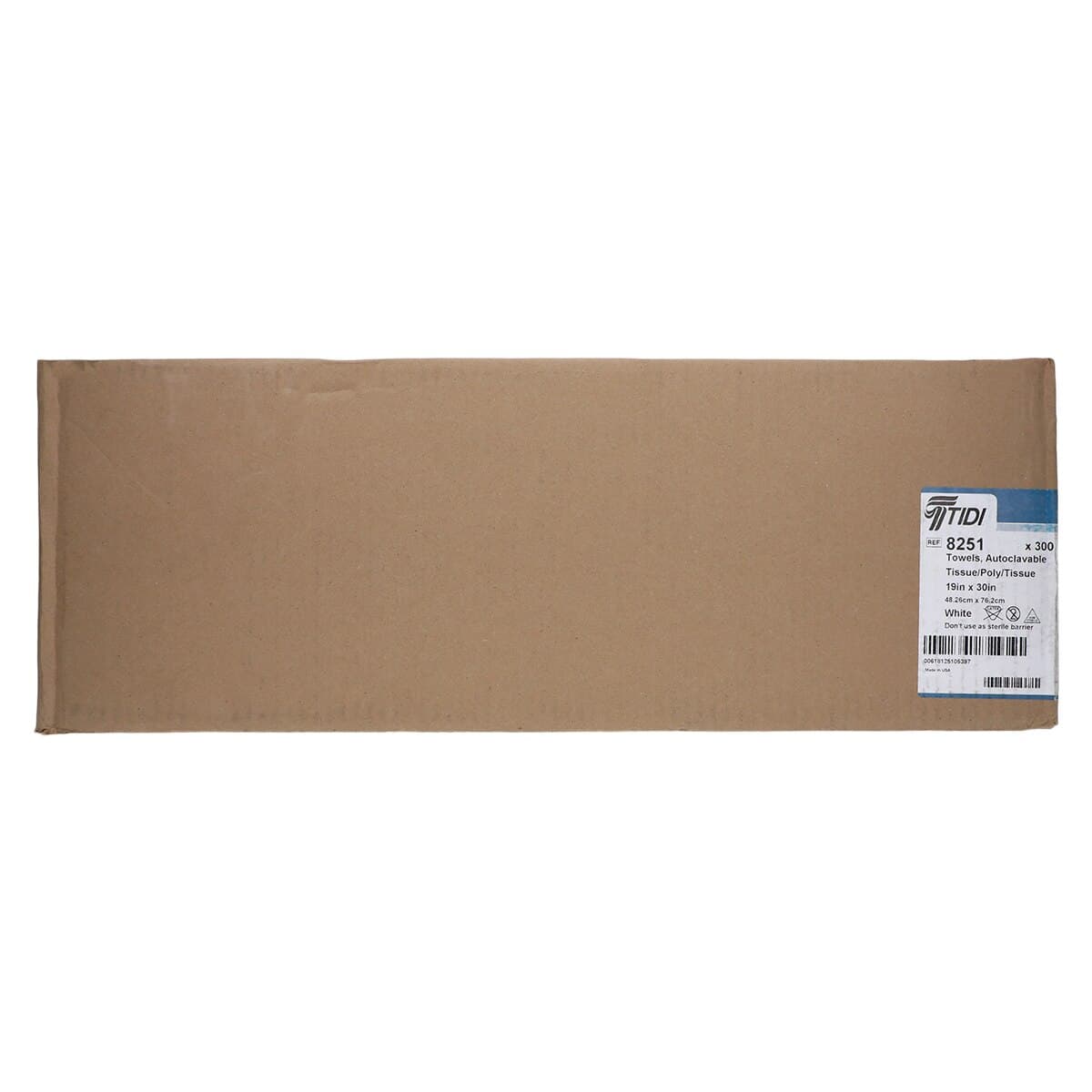 Tidi Products Autoclavable Towel, 19" x 30", White, 3-Ply (Tissue/Poly/Tissue), 300/Case, 8251 thumbnail 3