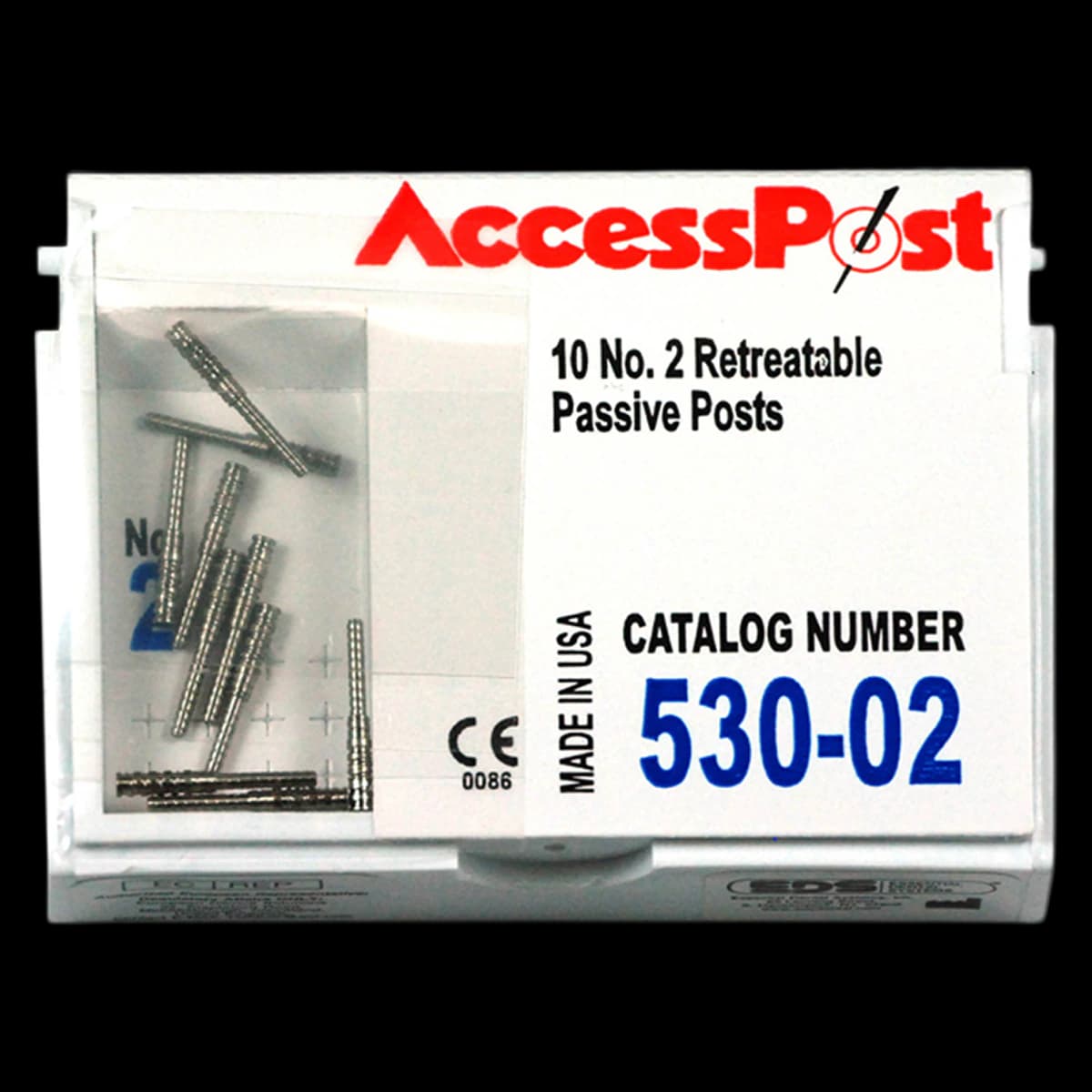 AccessPost Stainless Steel Post Refill, Size #2, Blue, 10/Pk, 530-02 - Accesspost Refill #2 Blue 10/Bx - Image 1